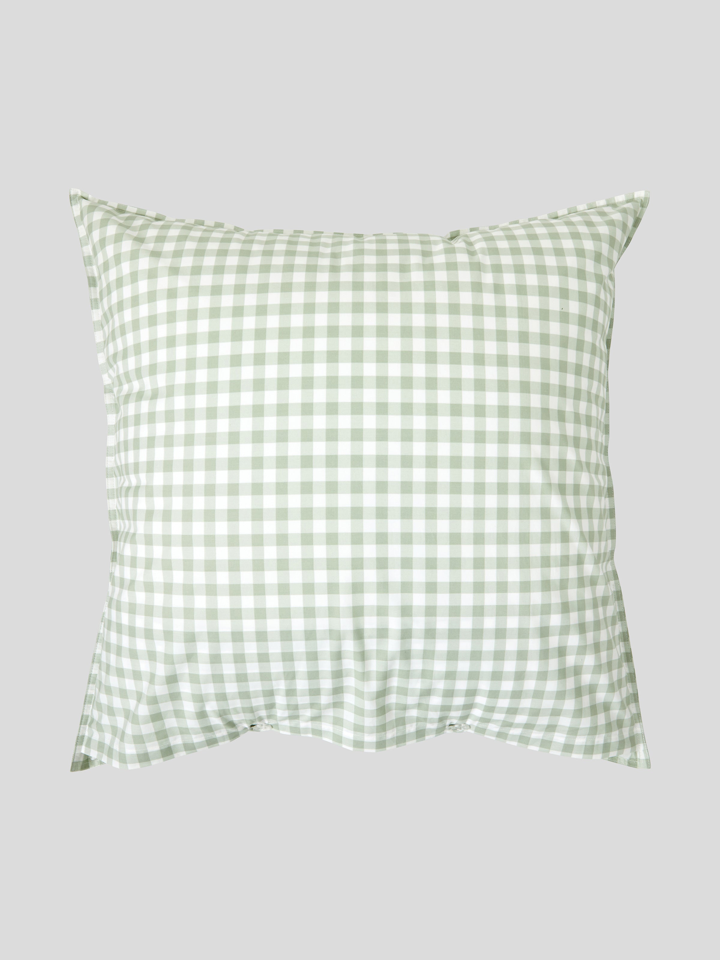 Purity Organic Cotton Gingham European Pillowcase | Green-3