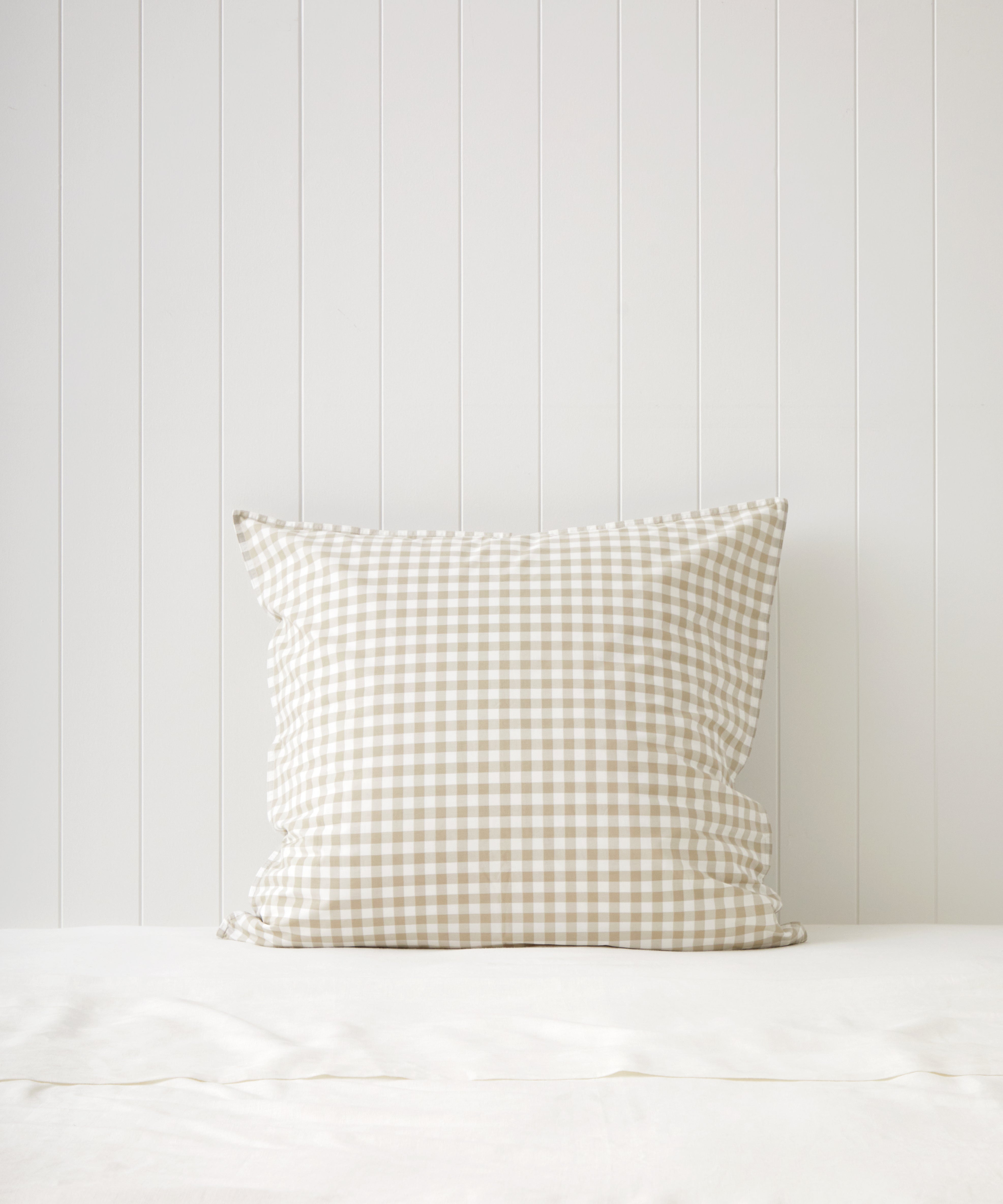 Purity Organic Cotton Gingham European Pillowcase | Natural-1