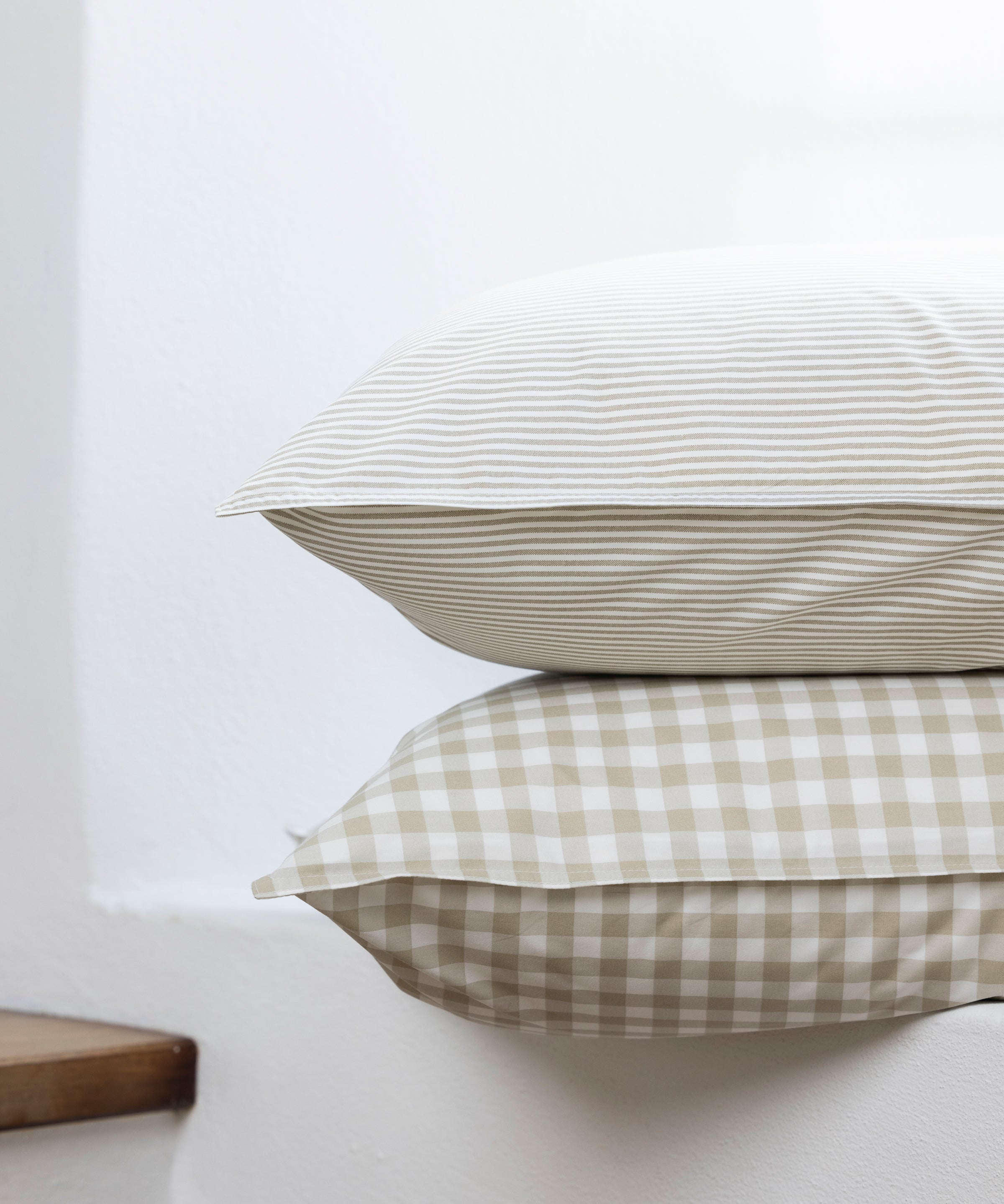 Purity Organic Cotton Gingham European Pillowcase | Natural-2