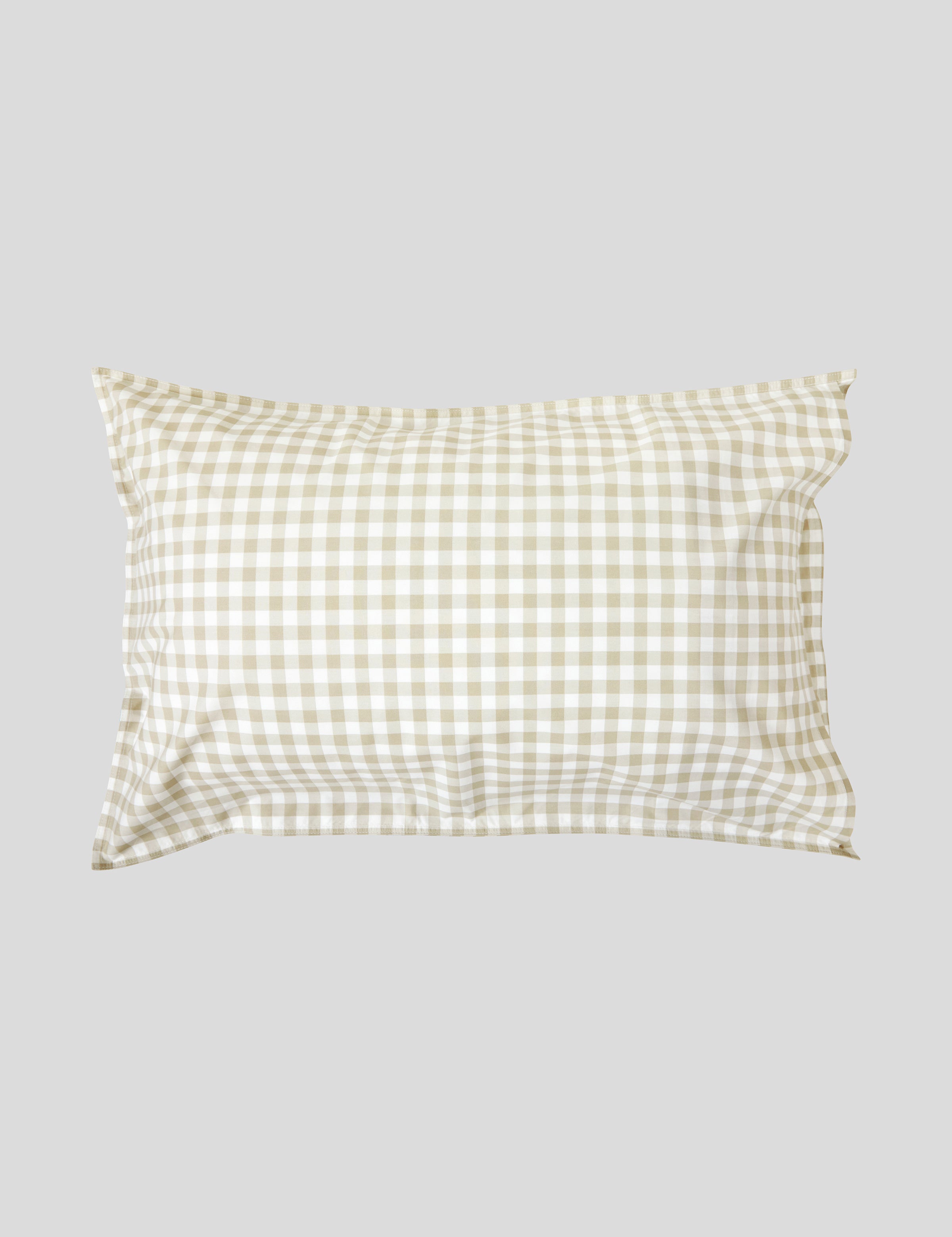 Purity Organic Cotton Gingham Standard Pillowcase Set | Natural-3