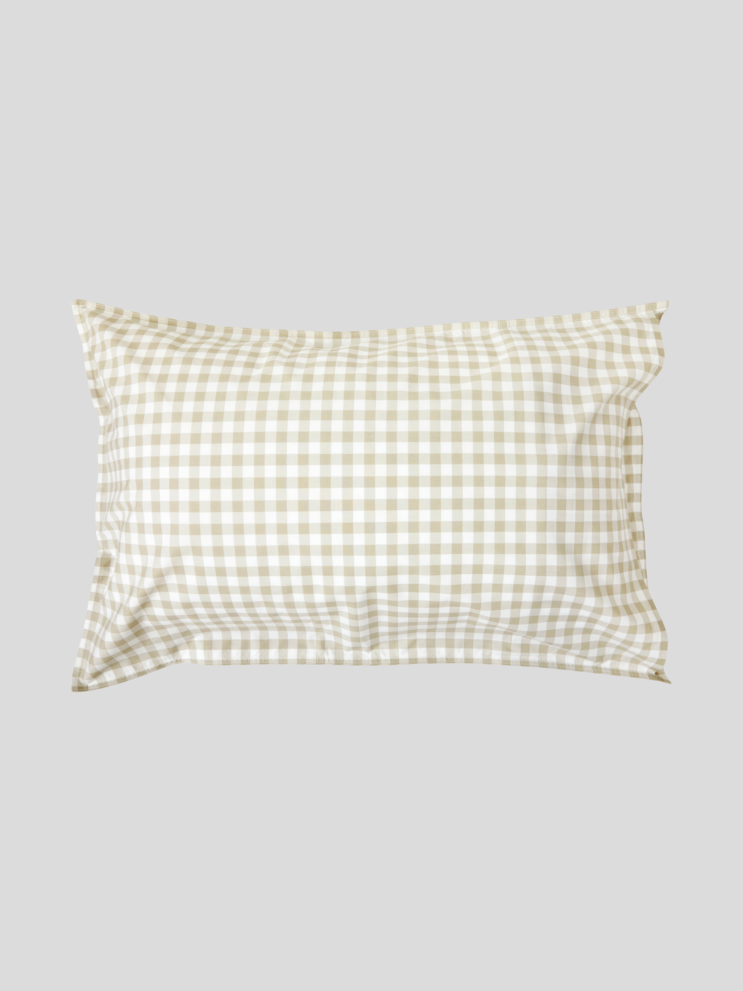 Purity Organic Cotton Gingham Standard Pillowcase Set | Natural-3