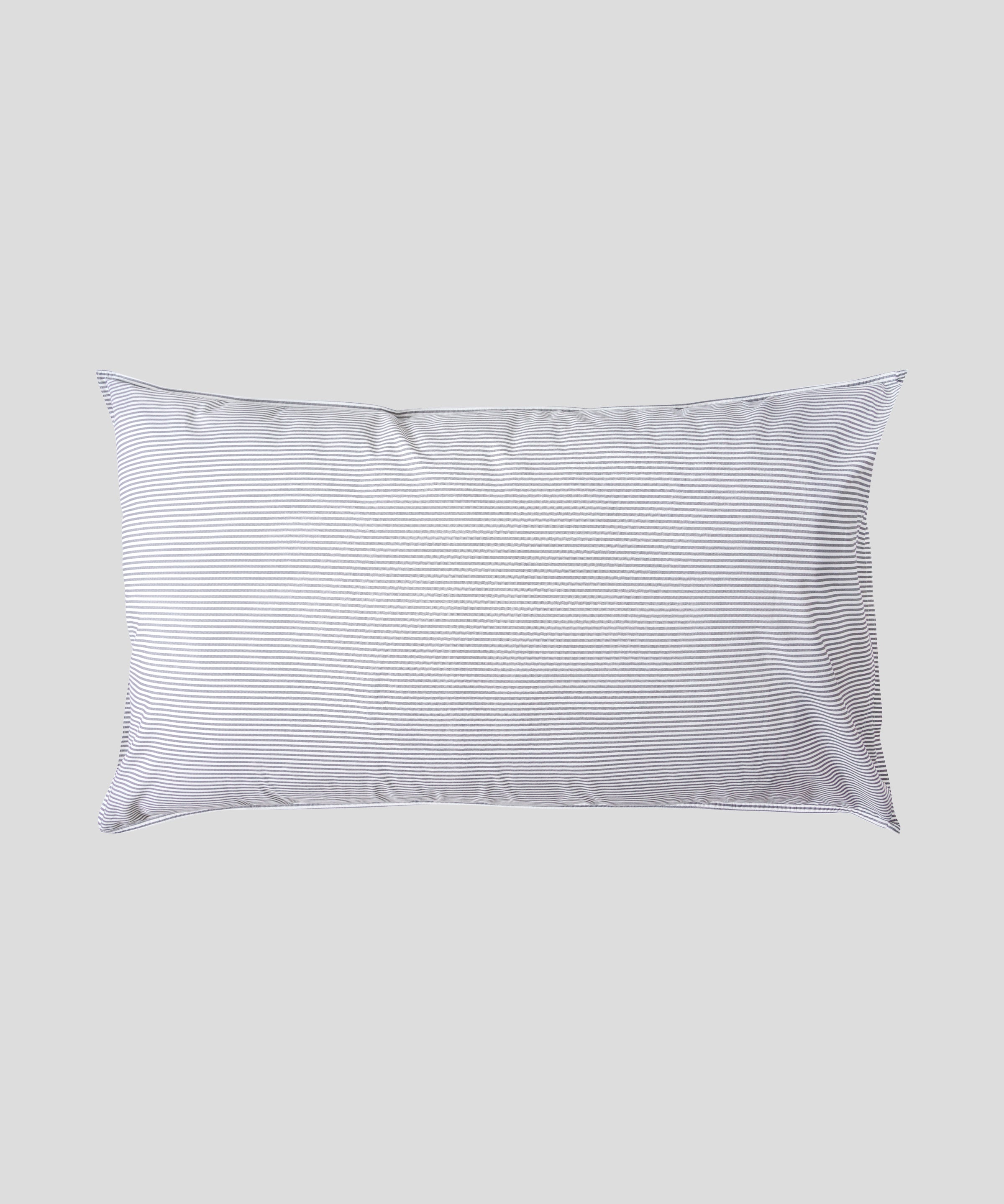 Purity Organic Cotton Lodge Pillowcase Set | Charcoal Stripe-2