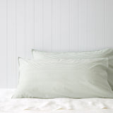 Purity Organic Cotton Lodge Pillowcase Set | Green Stripe-1