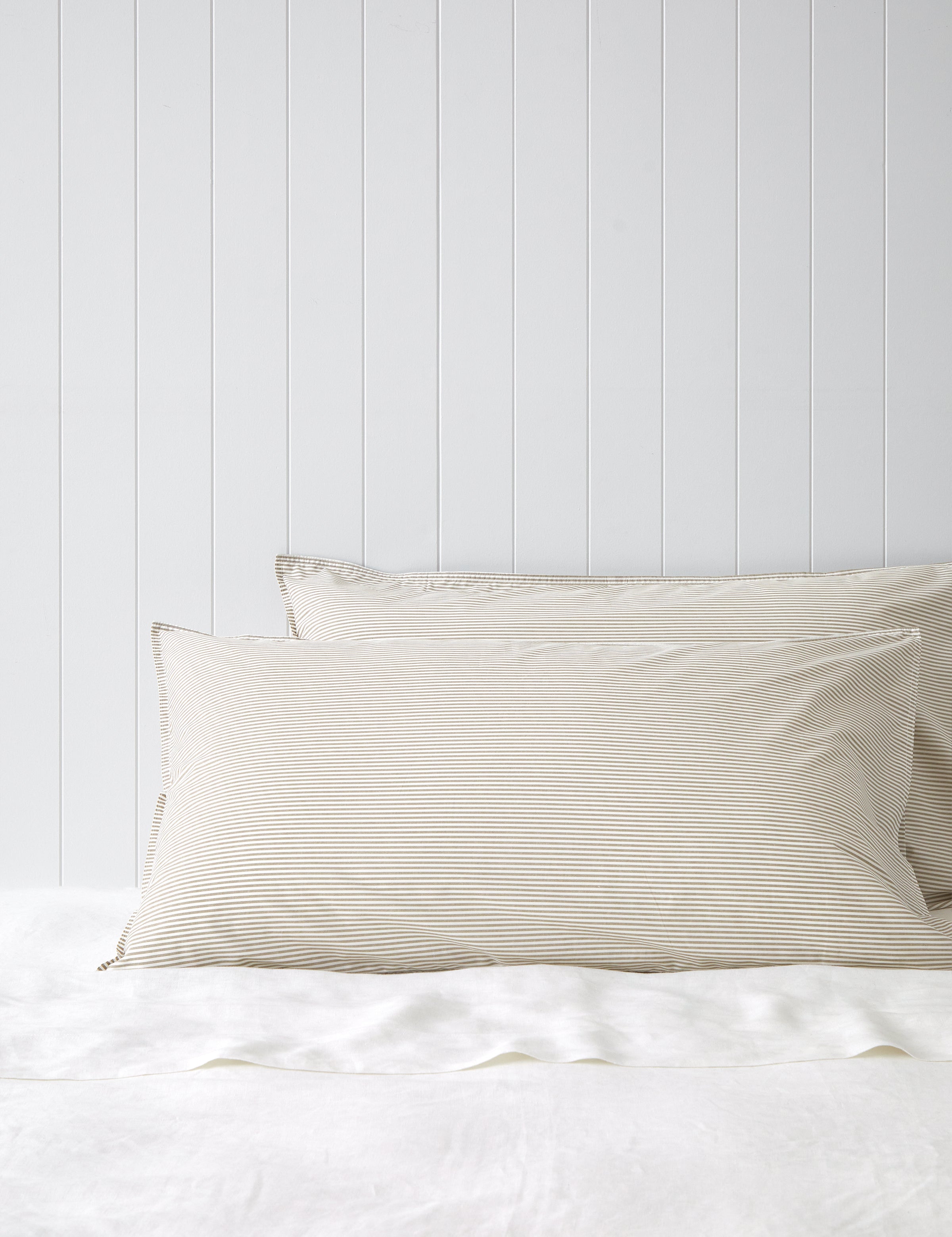 Purity Organic Cotton Lodge Pillowcase Set | Natural Stripe-1