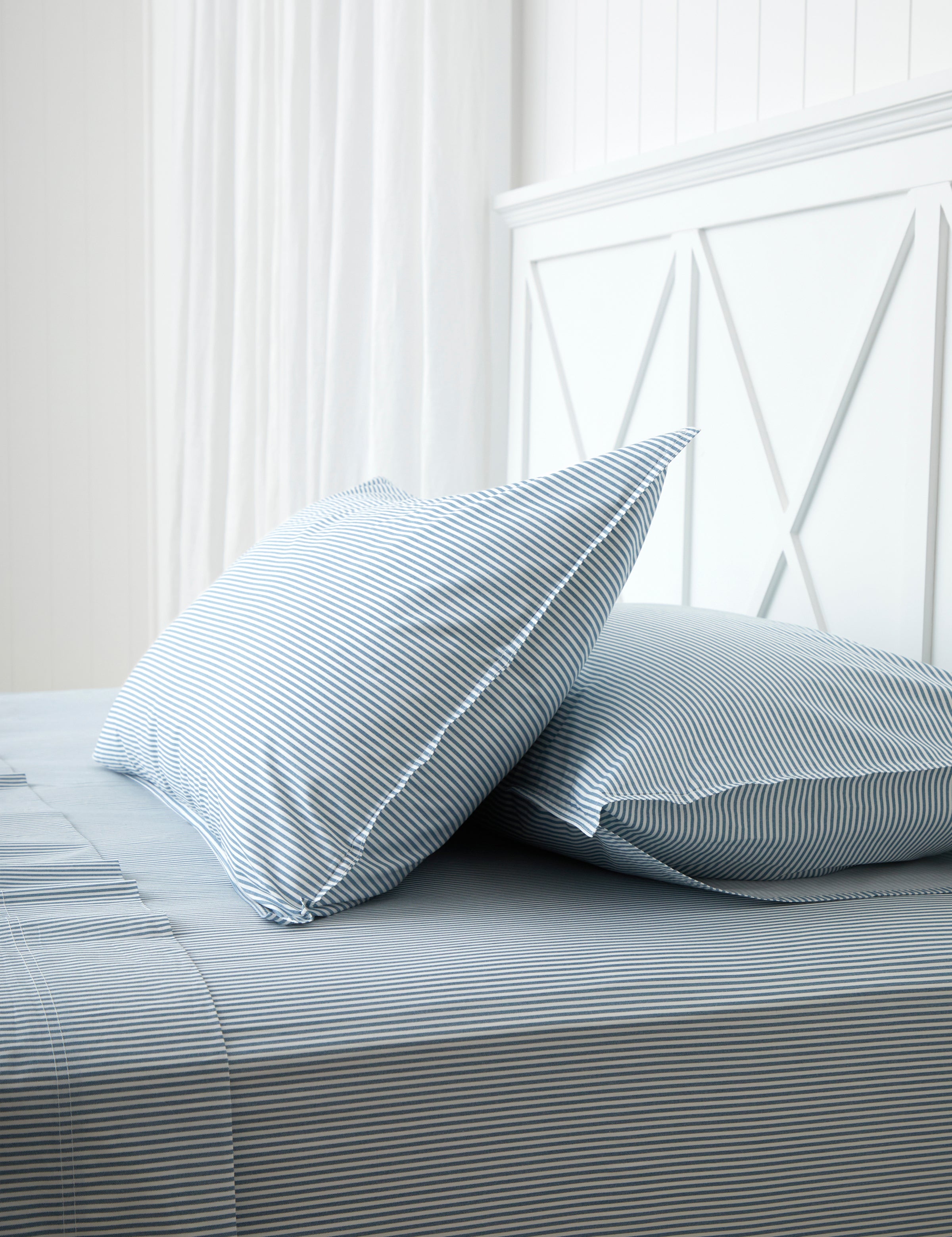 Purity Organic Cotton Sheet Set | Blue Stripe-1