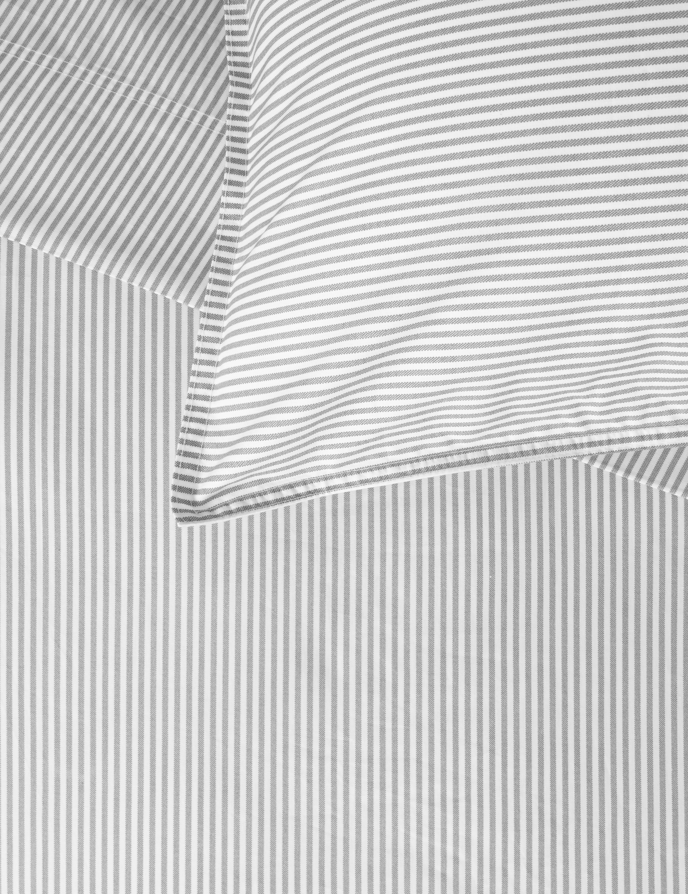 Purity Organic Cotton Sheet Set | Charcoal Stripe-2