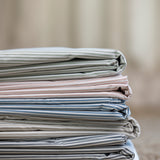 Purity Organic Cotton Sheet Set | Charcoal Stripe-3