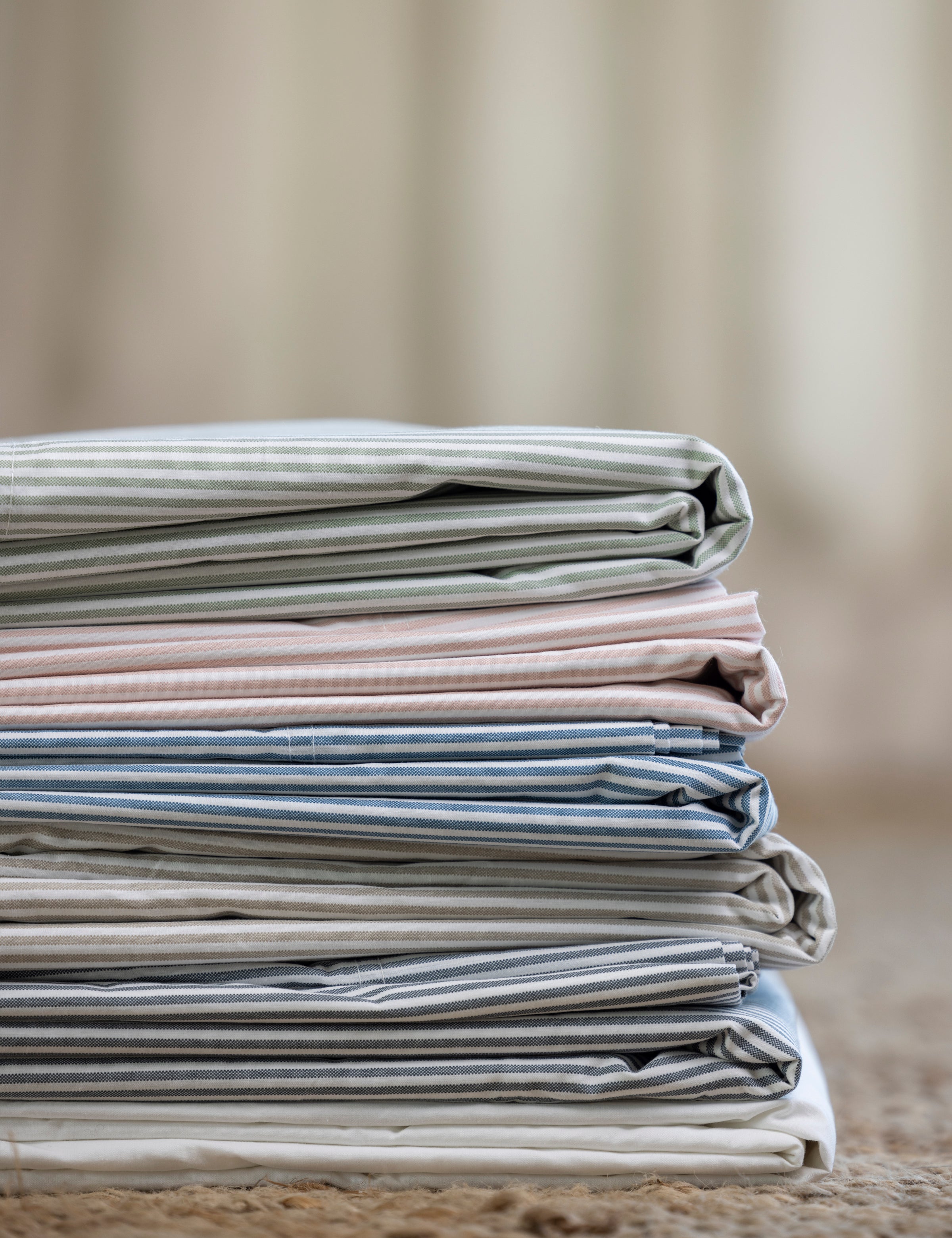 Purity Organic Cotton Sheet Set | Charcoal Stripe-3