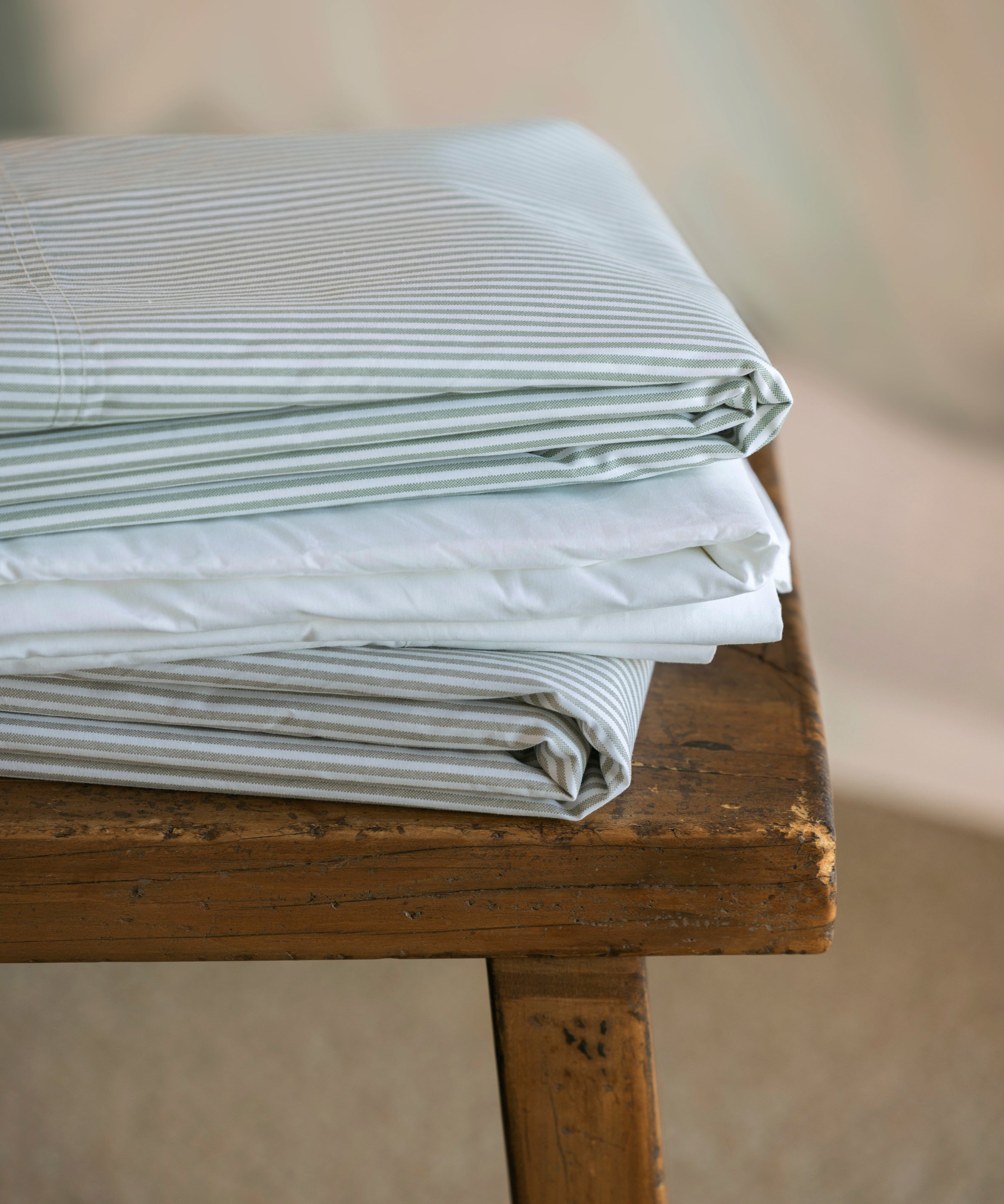 Purity Organic Cotton Sheet Set | Green Stripe-3