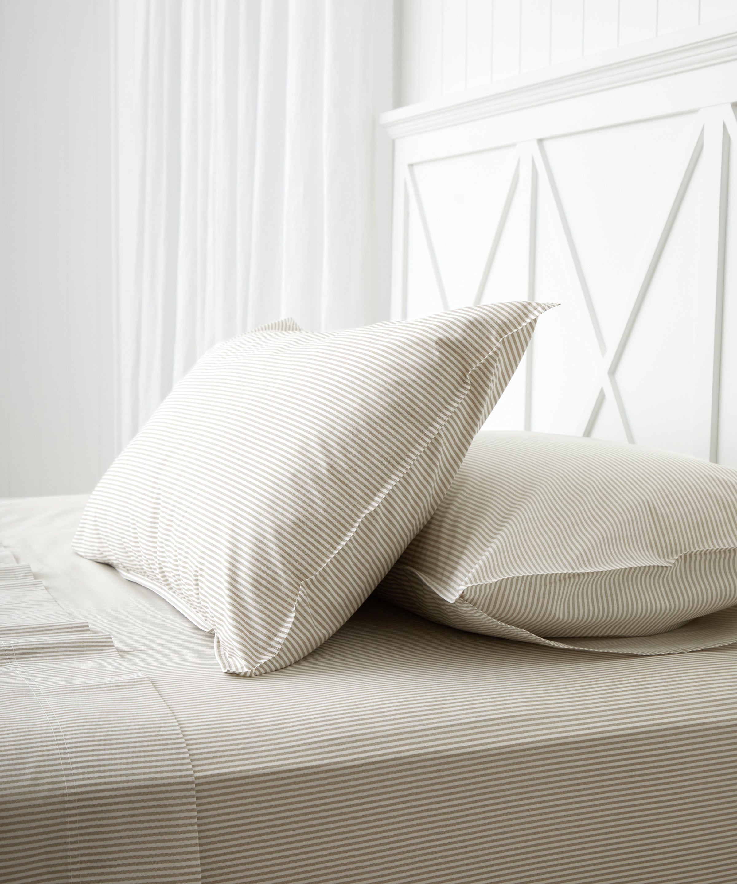 Purity Organic Cotton Sheet Set | Natural Stripe-1