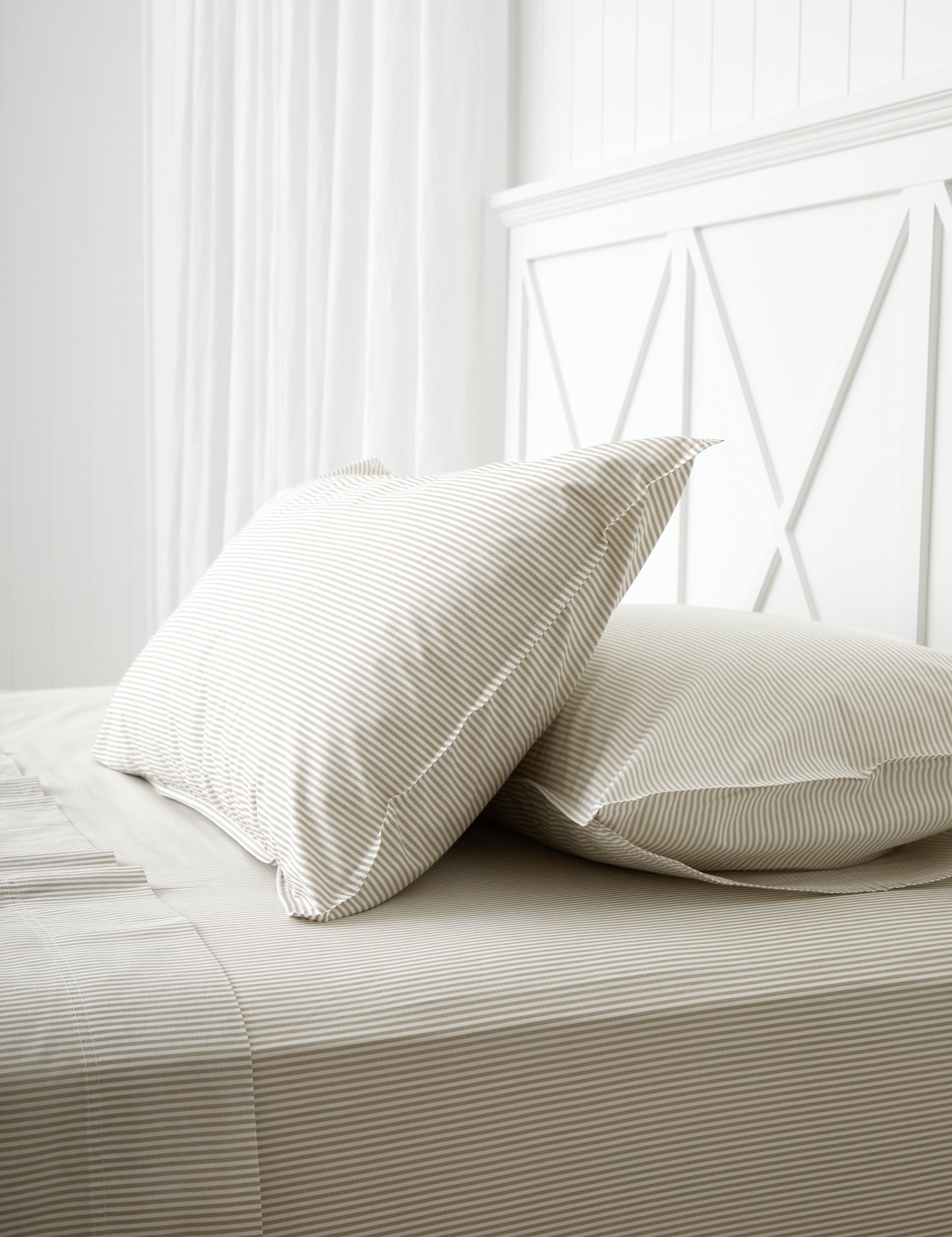 Purity Organic Cotton Sheet Set | Natural Stripe-1