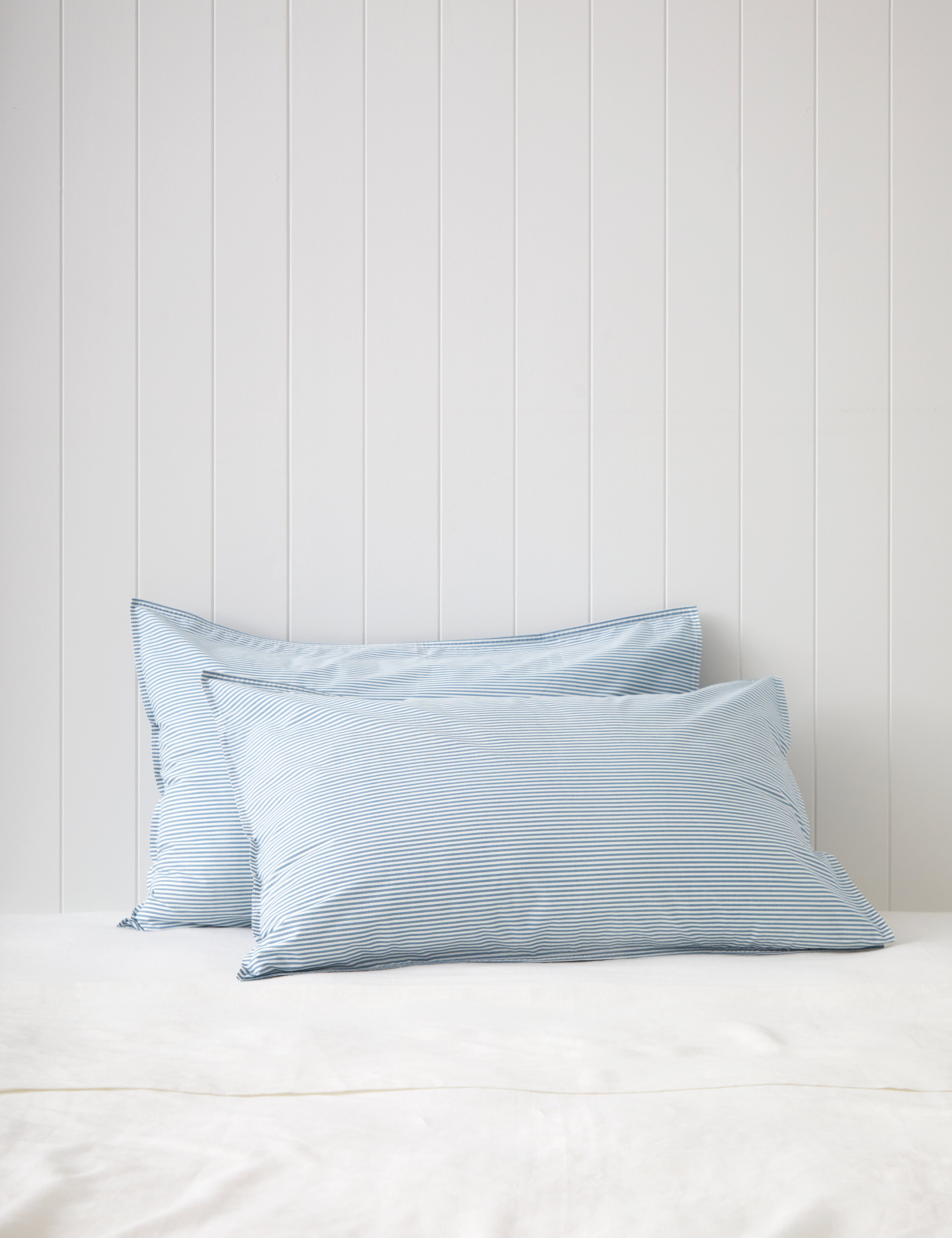 Purity Organic Cotton Standard Pillowcase Set | Blue Stripe-1