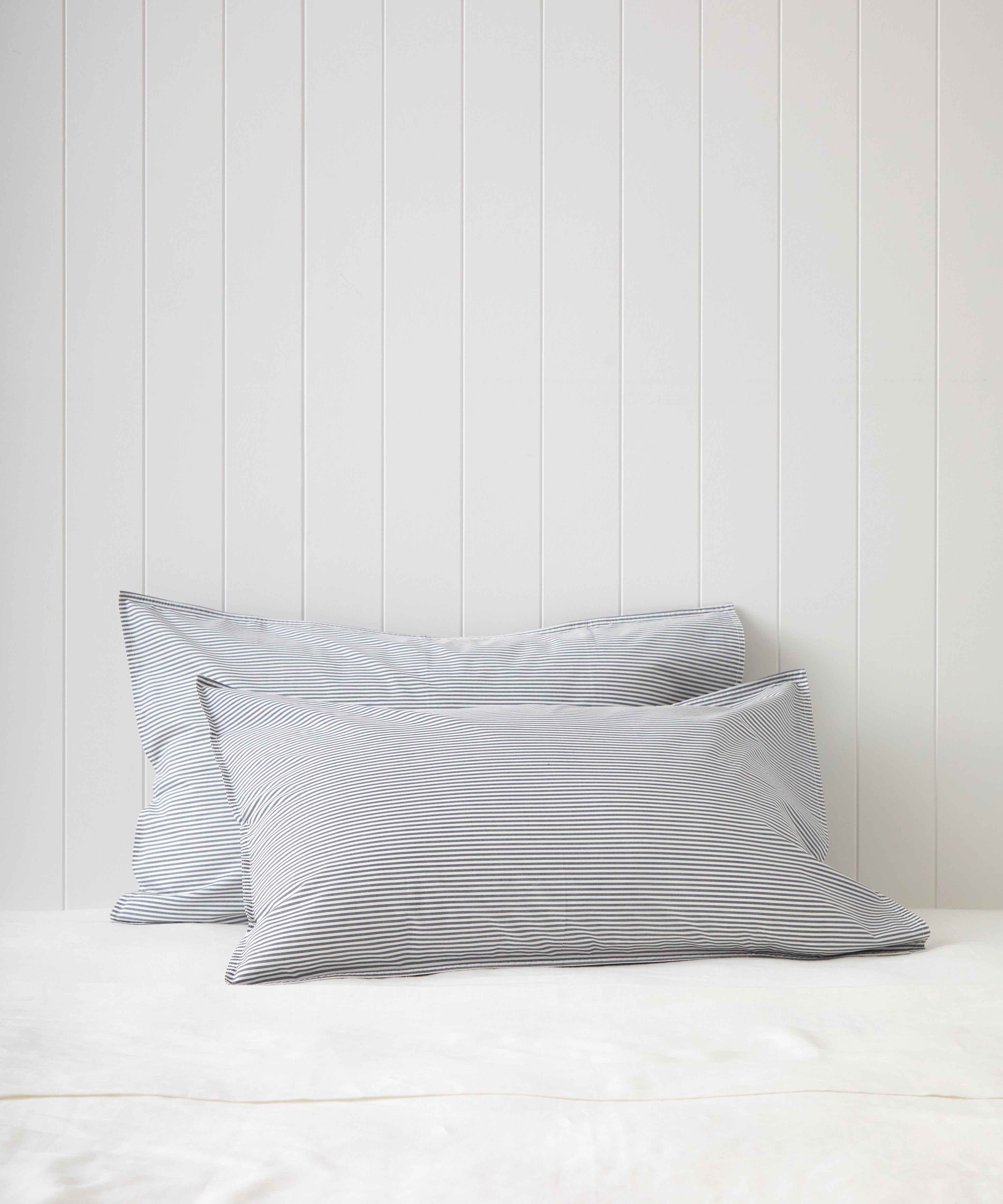 Purity Organic Cotton Standard Pillowcase Set | Charcoal Stripe-1