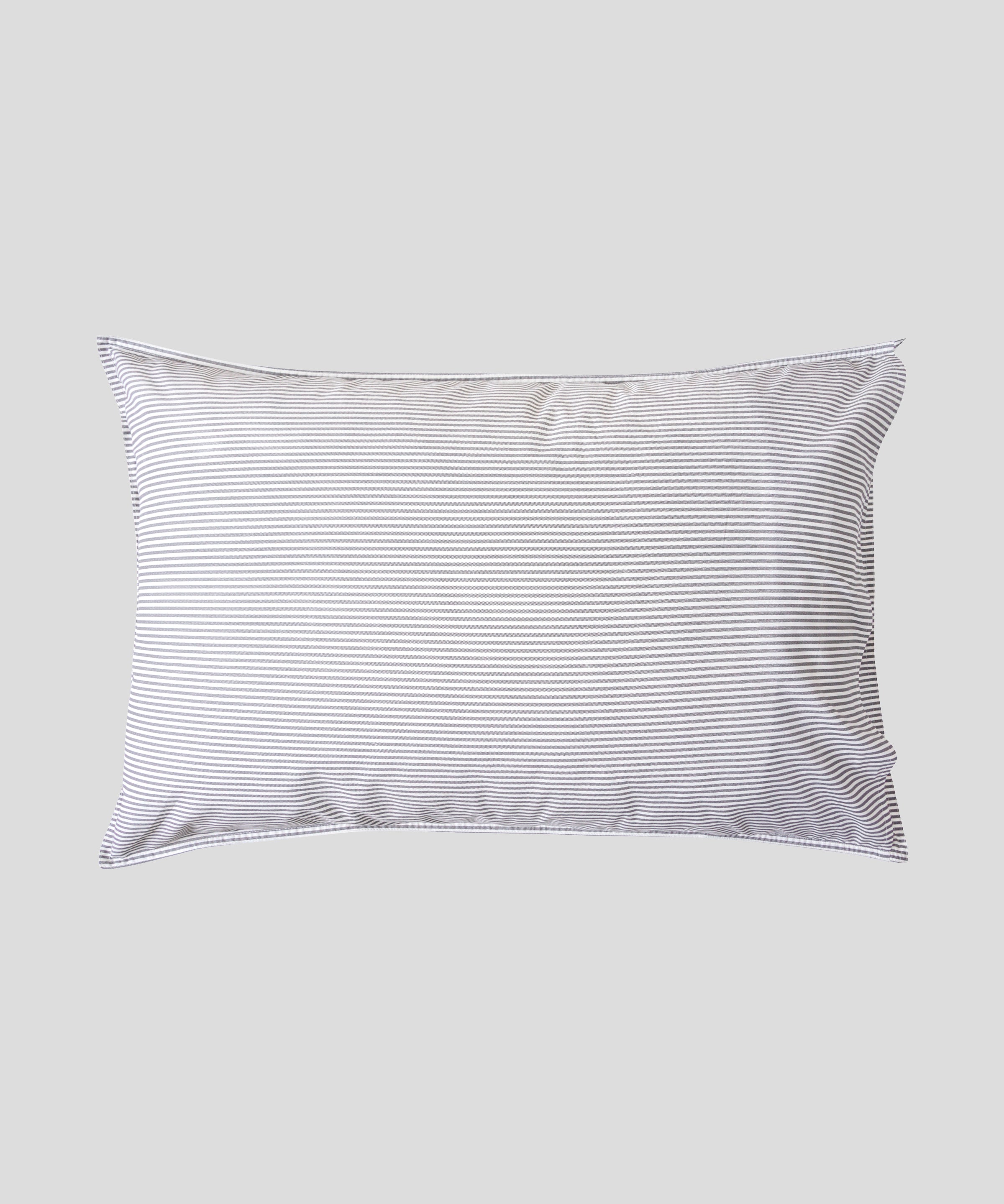 Purity Organic Cotton Standard Pillowcase Set | Charcoal Stripe-4