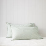 Purity Organic Cotton Standard Pillowcase Set | Green Stripe-1