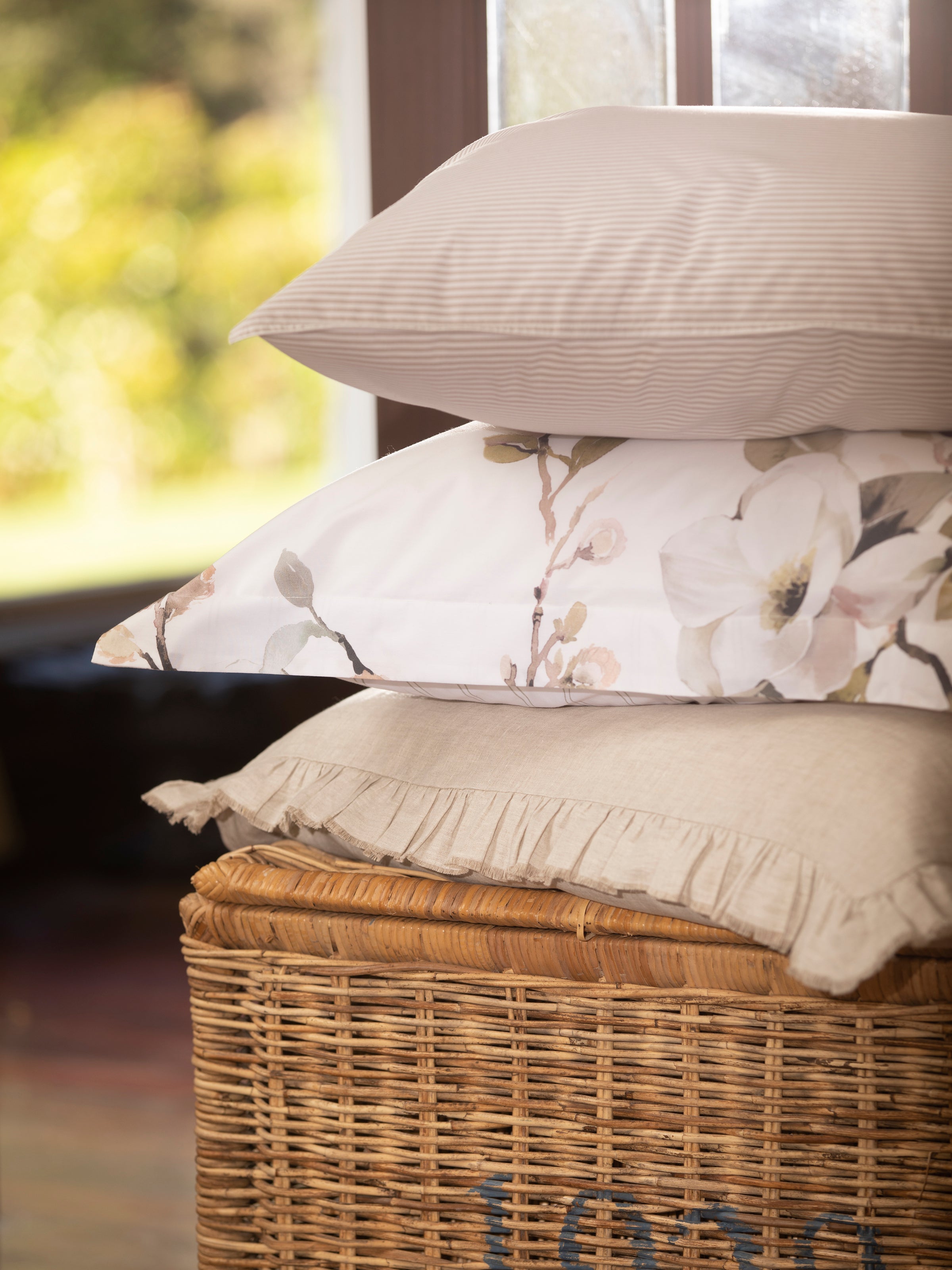 Purity Organic Cotton Standard Pillowcase Set | Natural Stripe-2