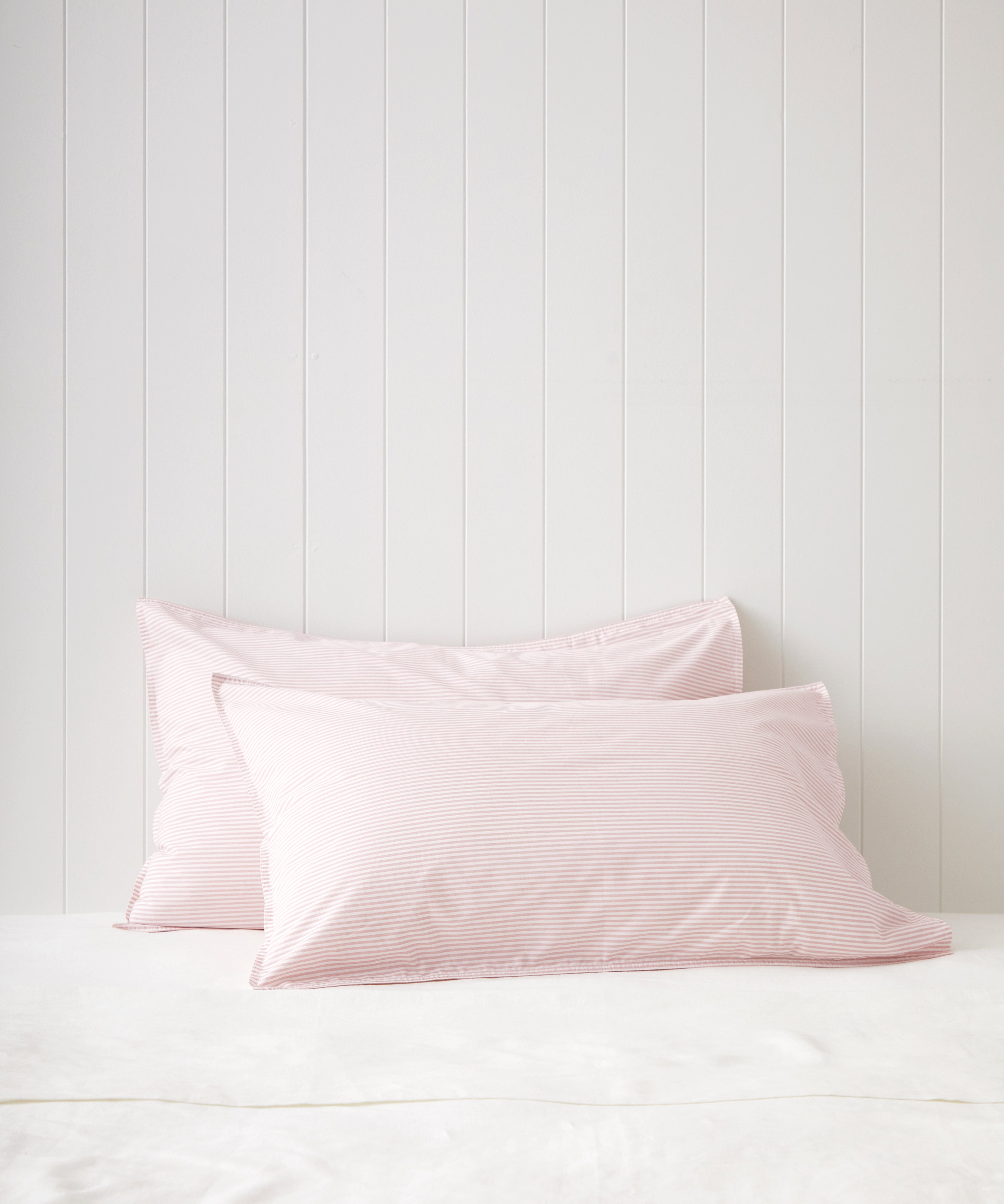 Purity Organic Cotton Standard Pillowcase Set | Pink Stripe-1