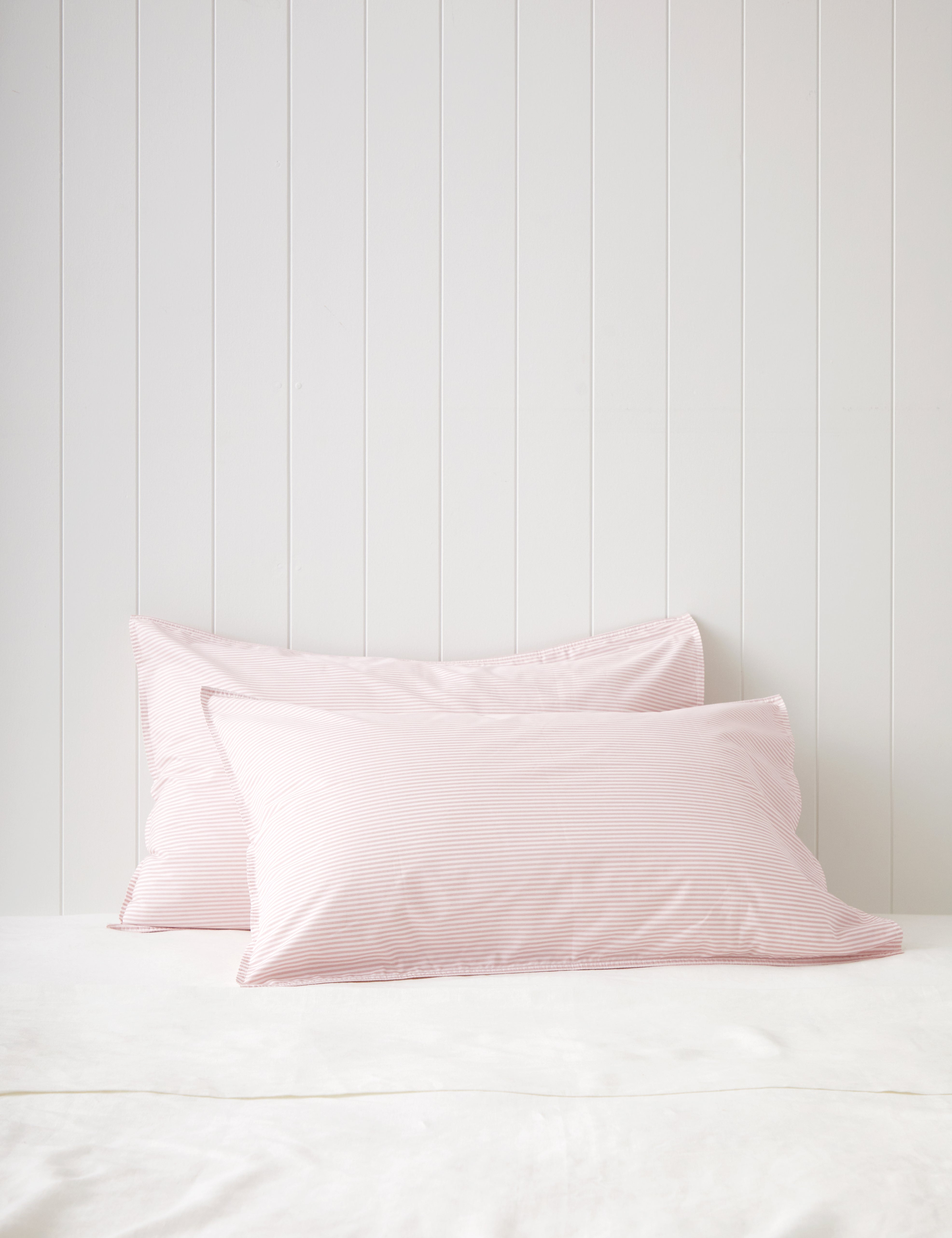 Purity Organic Cotton Standard Pillowcase Set | Pink Stripe-1