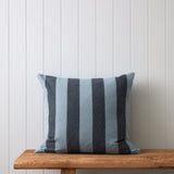 Raya Large Square Cushion Cover | Blue Stripe-1