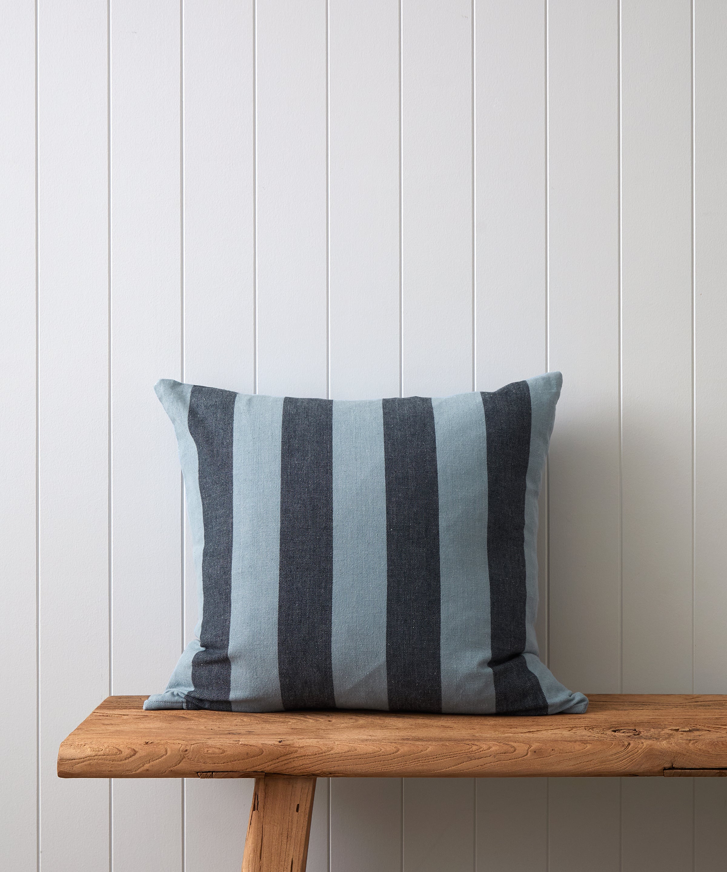 Raya Large Square Cushion Cover | Blue Stripe-1