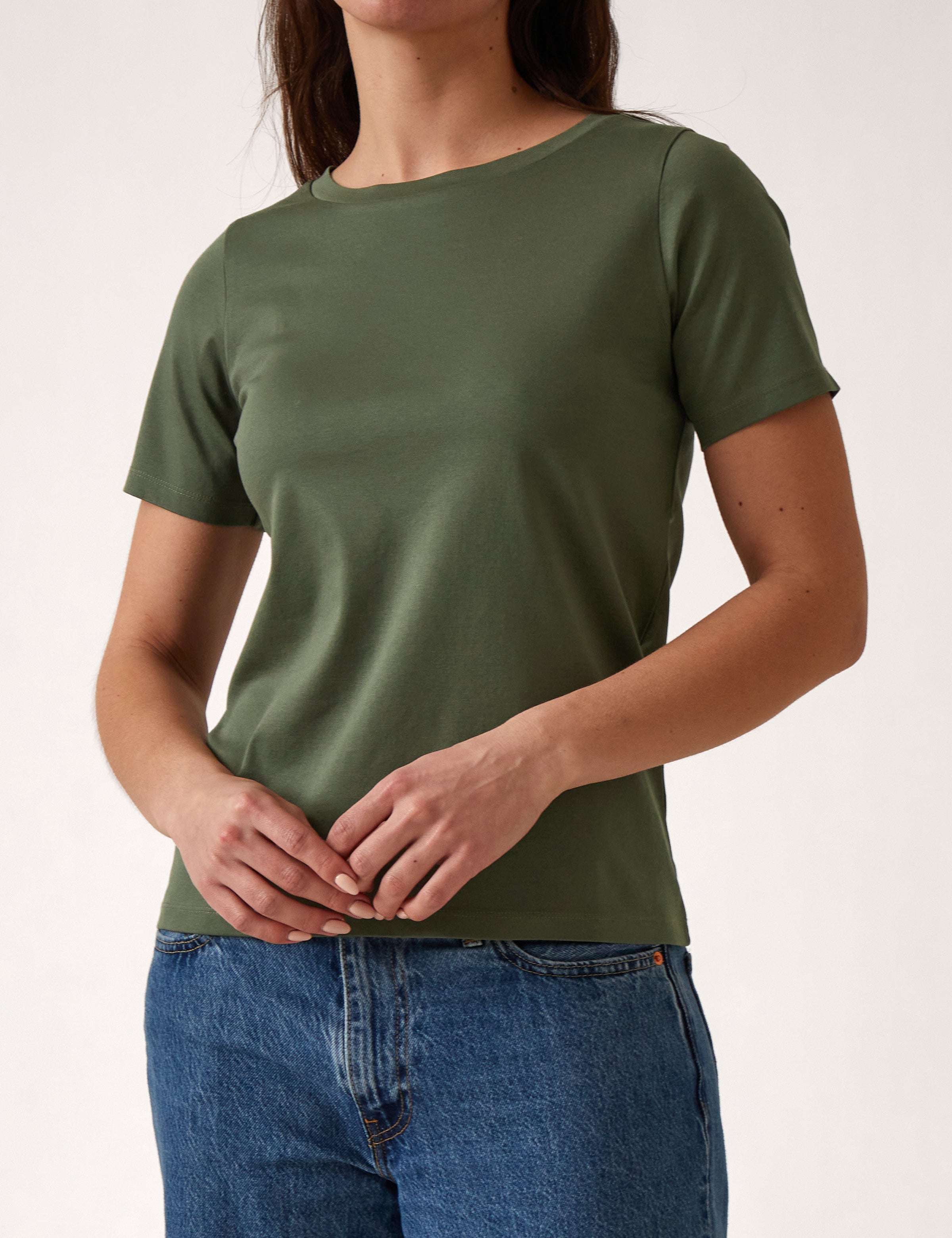 Reese Knit Tee Shirt | Green-1