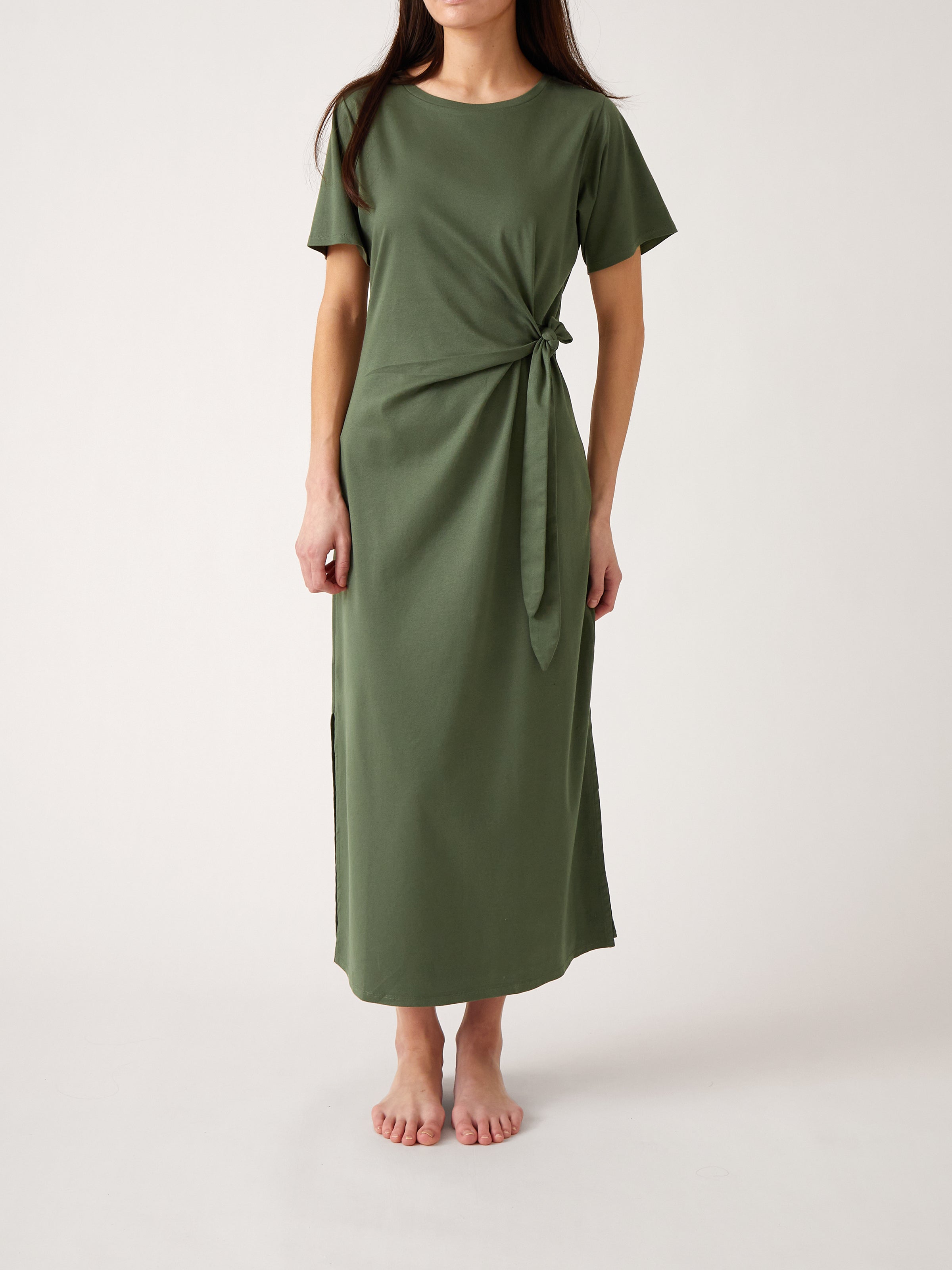 Reese Knit Tie Dress | Green-1