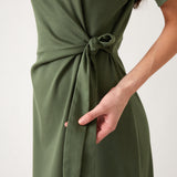 Reese Knit Tie Dress | Green-2