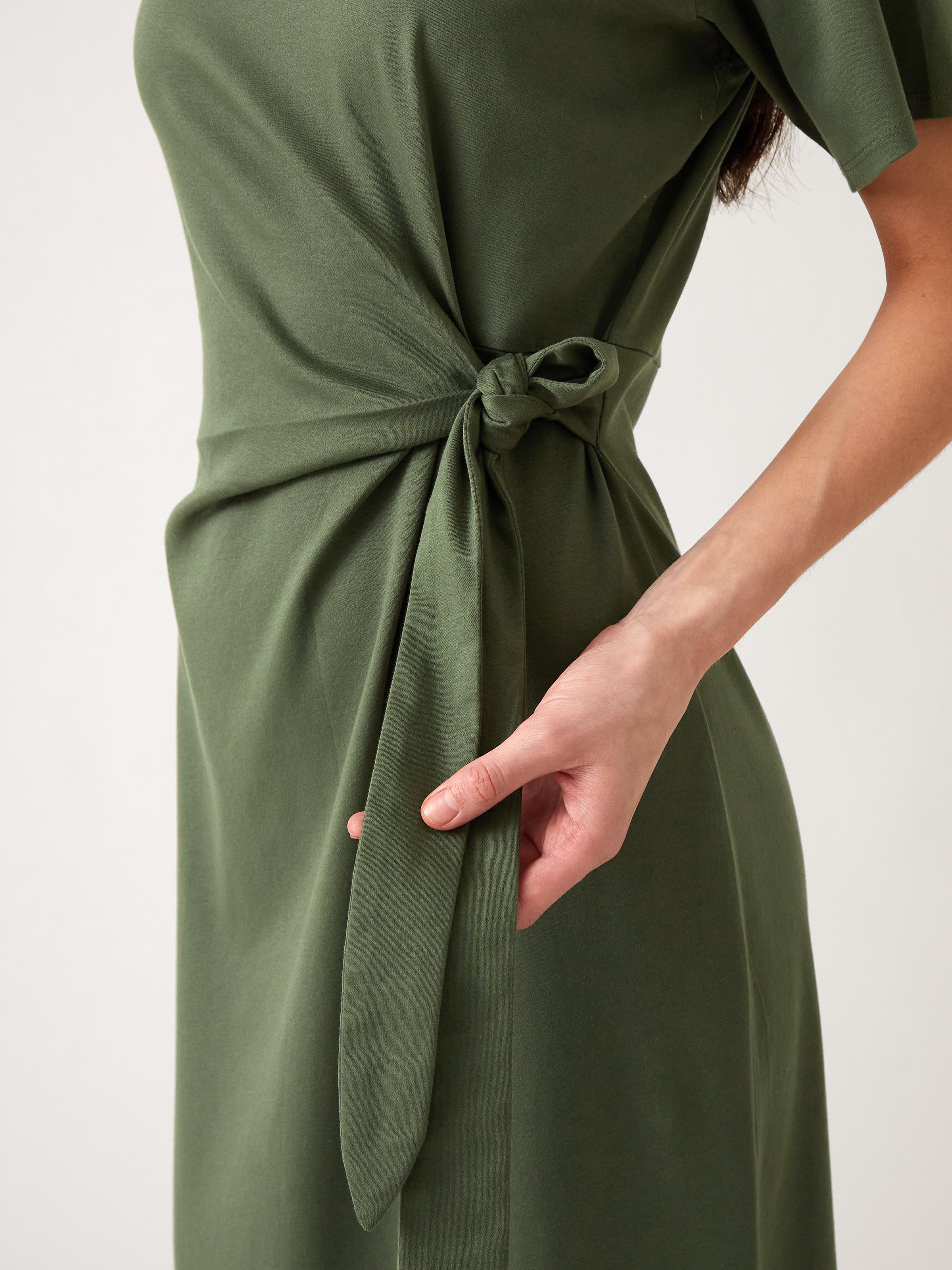 Reese Knit Tie Dress | Green-2
