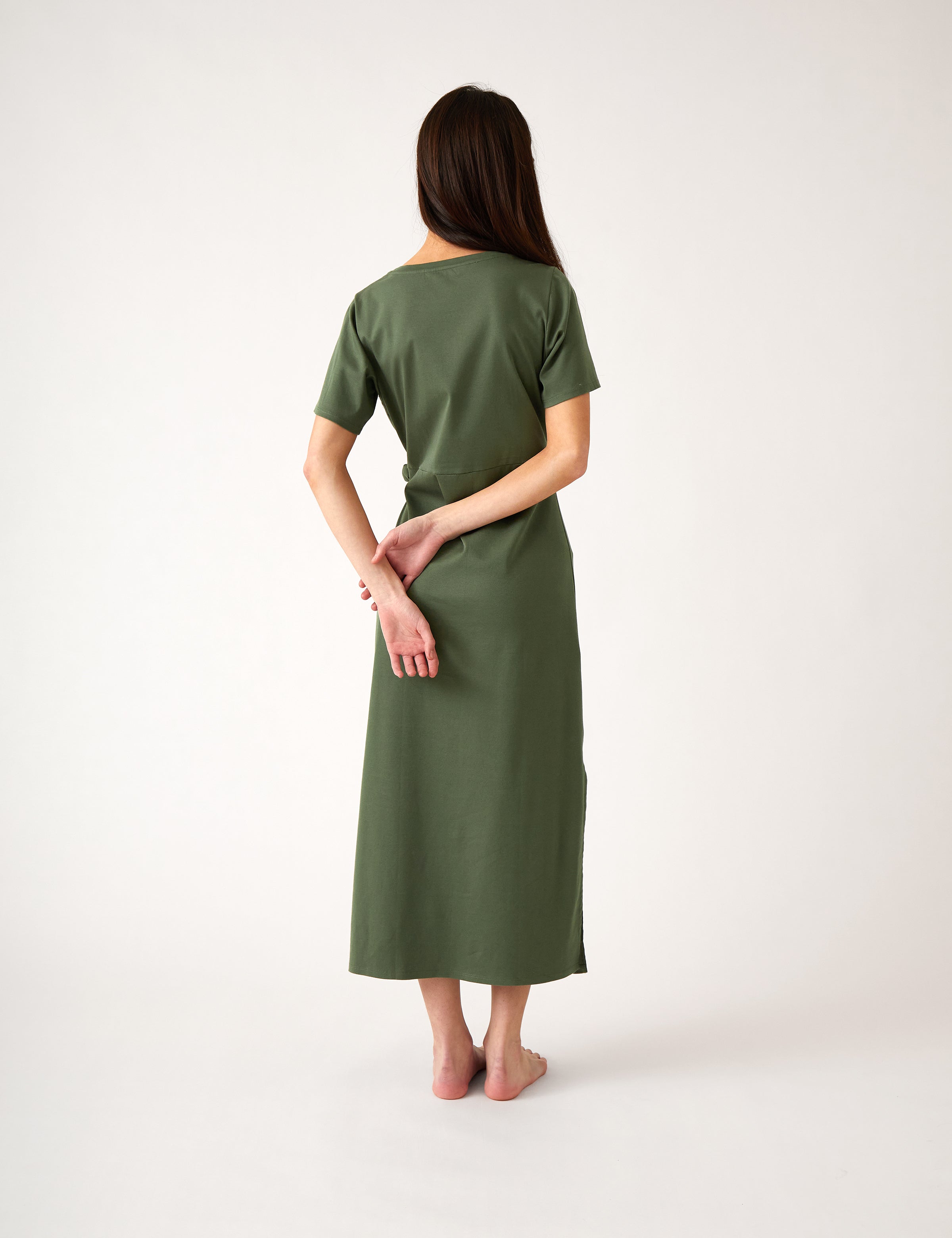 Reese Knit Tie Dress | Green-3