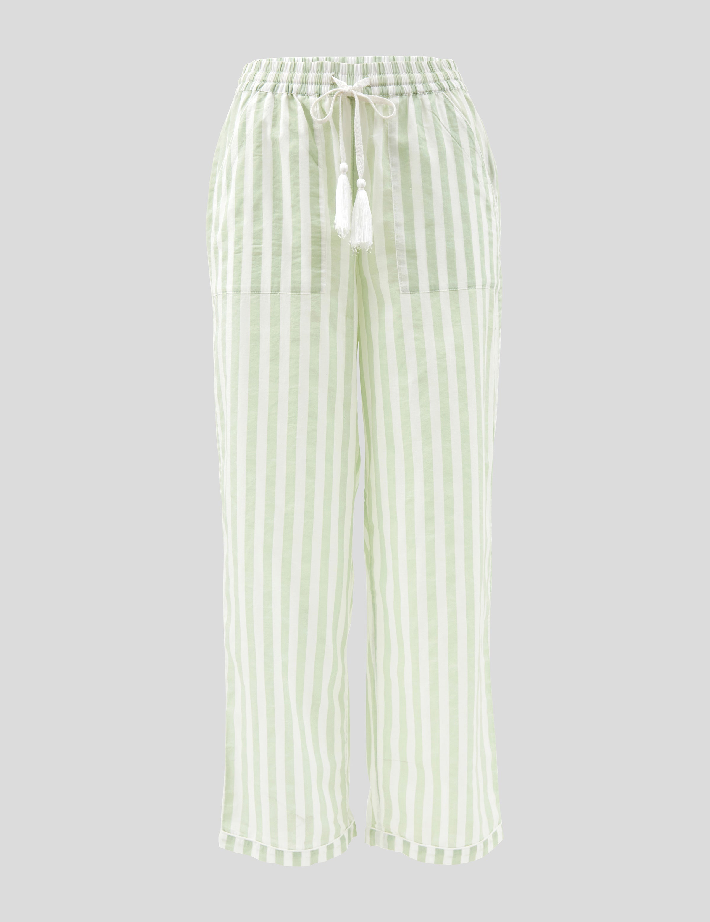 Riley PJ Pants | Green Stripe-2