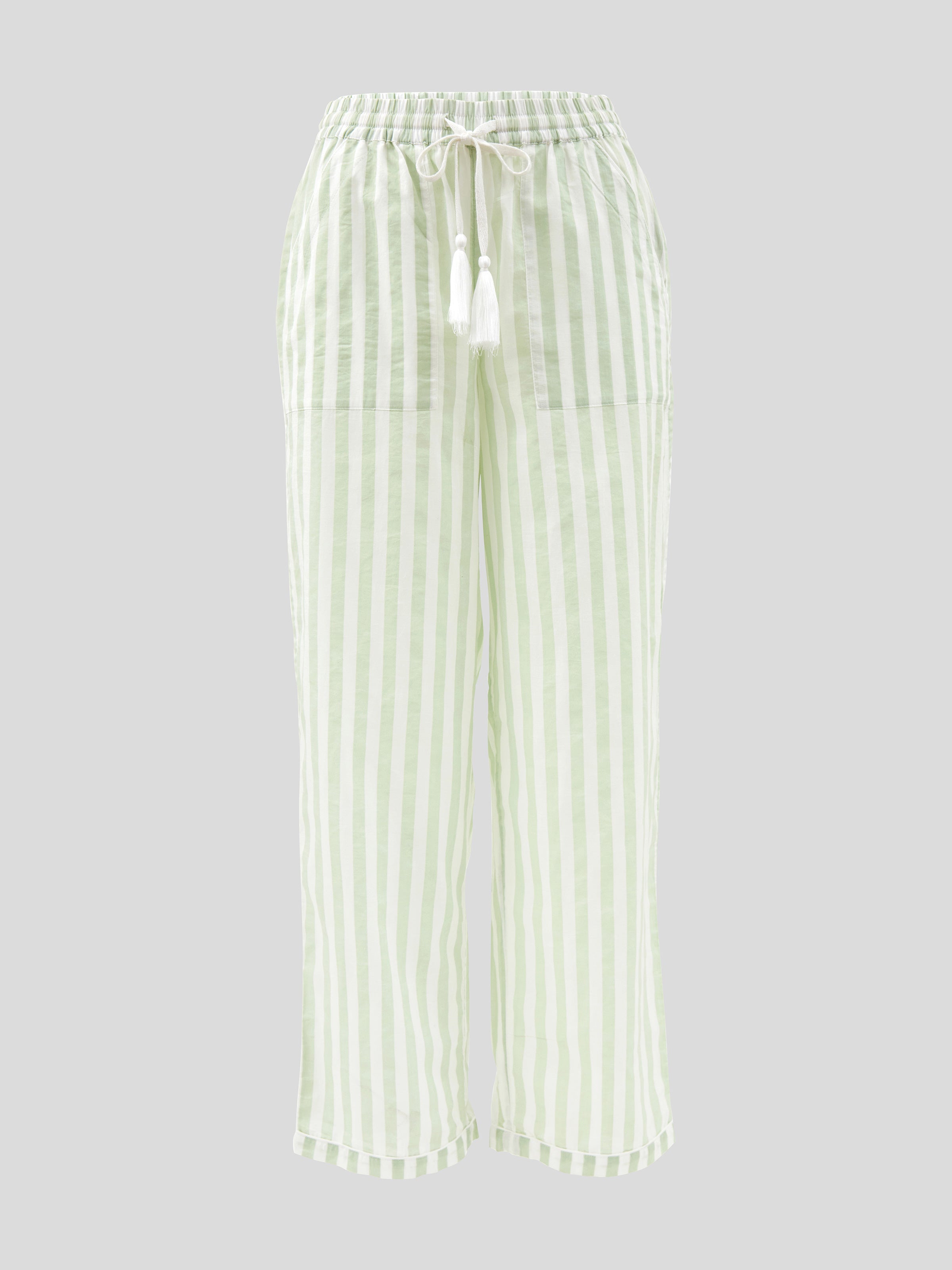 Riley PJ Pants | Green Stripe-2