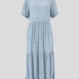 Riviera Rayon Tier Dress | Blue Gingham-2