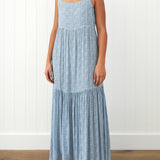 Riviera Wide Strap Rayon Dress | Blue Gingham-1