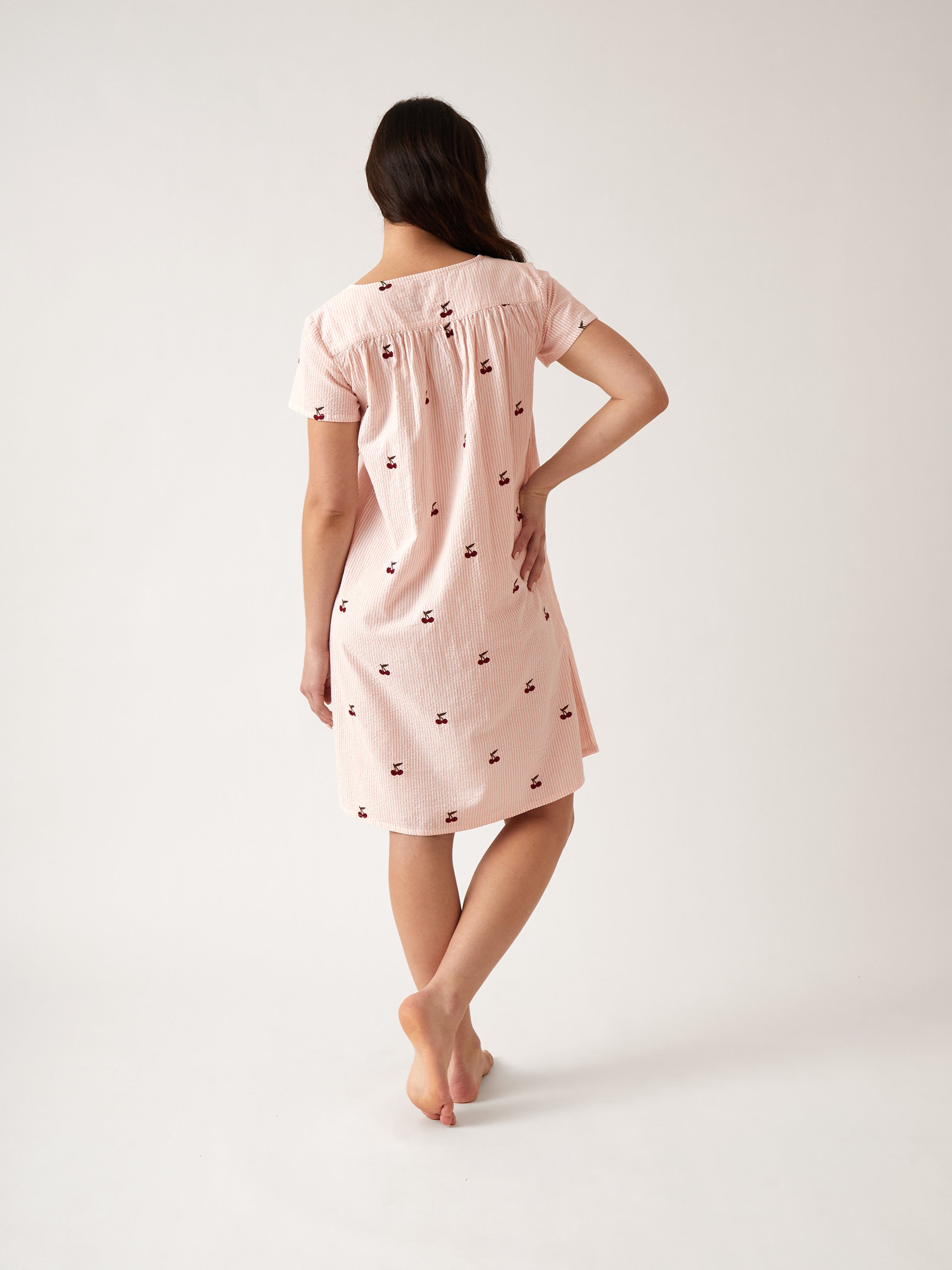 Rosa Empress Nightie | Pink Stripe-4