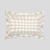 Sandstone Oxford Pillowcase Set | Natural Gingham-1