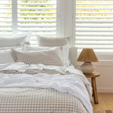 Sandstone Oxford Pillowcase Set | Natural Gingham-2