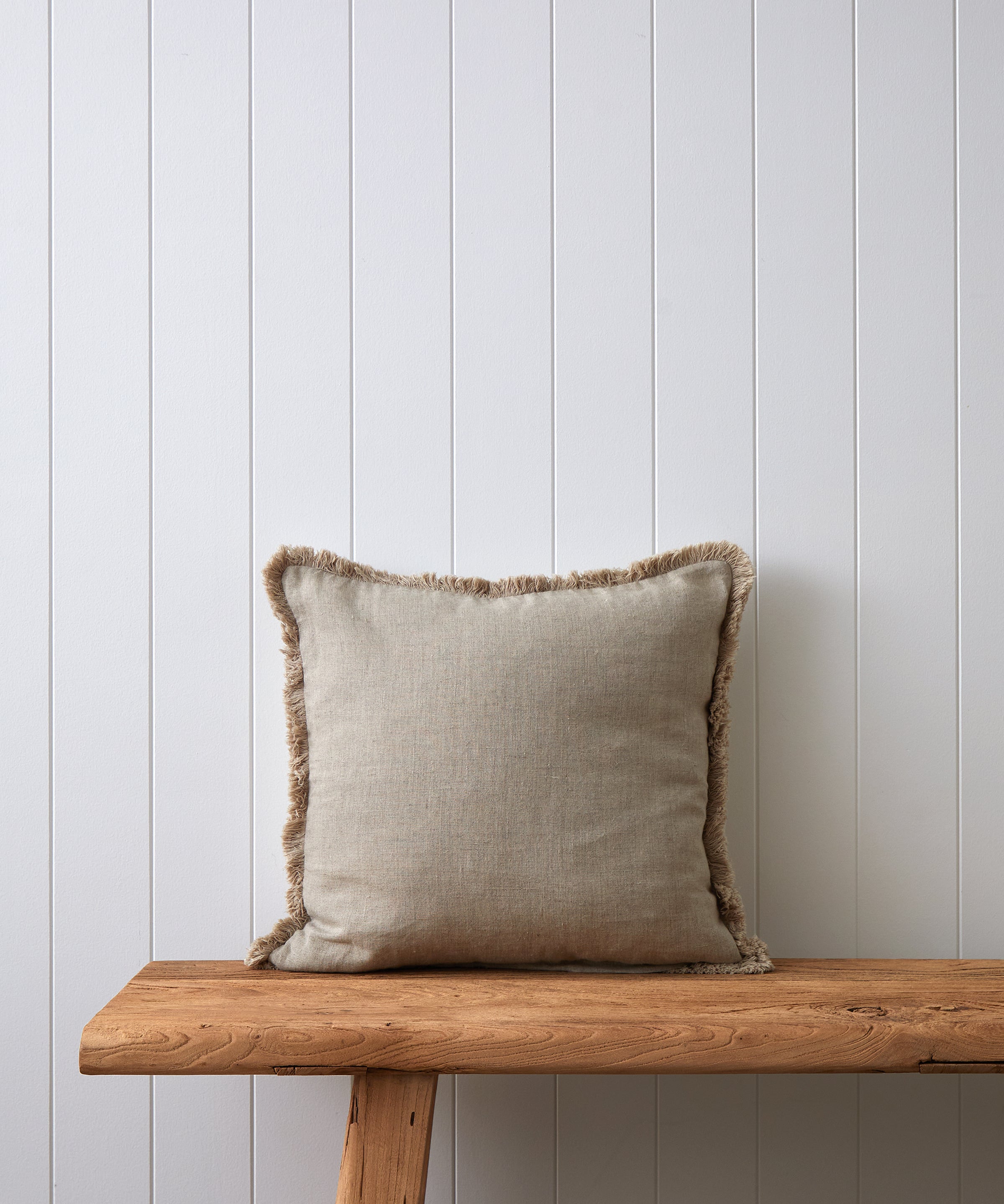 Seahorse Embroidered Square Cushion Cover | Natural White-3