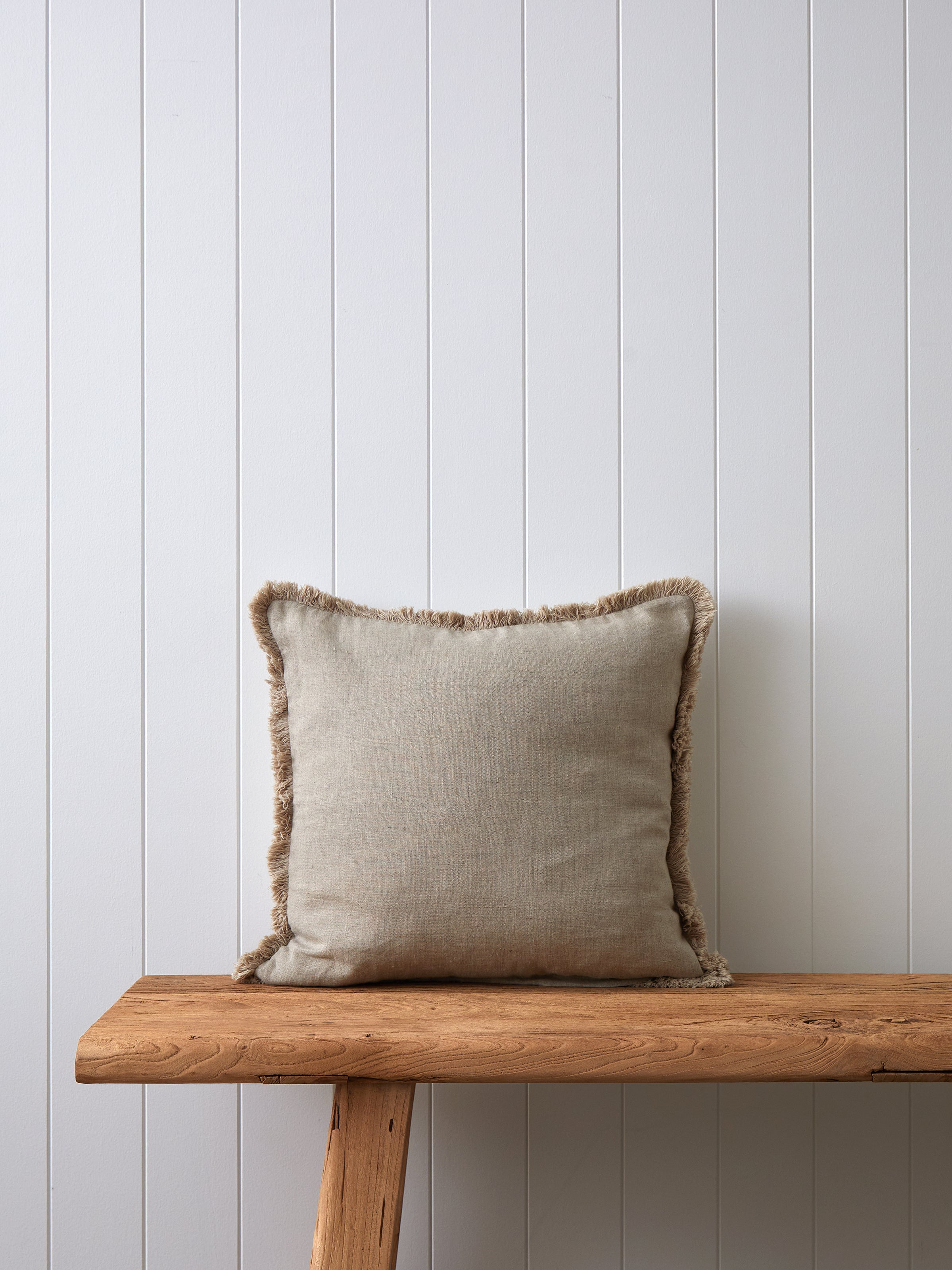 Seahorse Embroidered Square Cushion Cover | Natural White-3