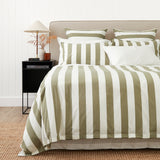 Sherwood Duvet Cover Set | Olive Stripe-1