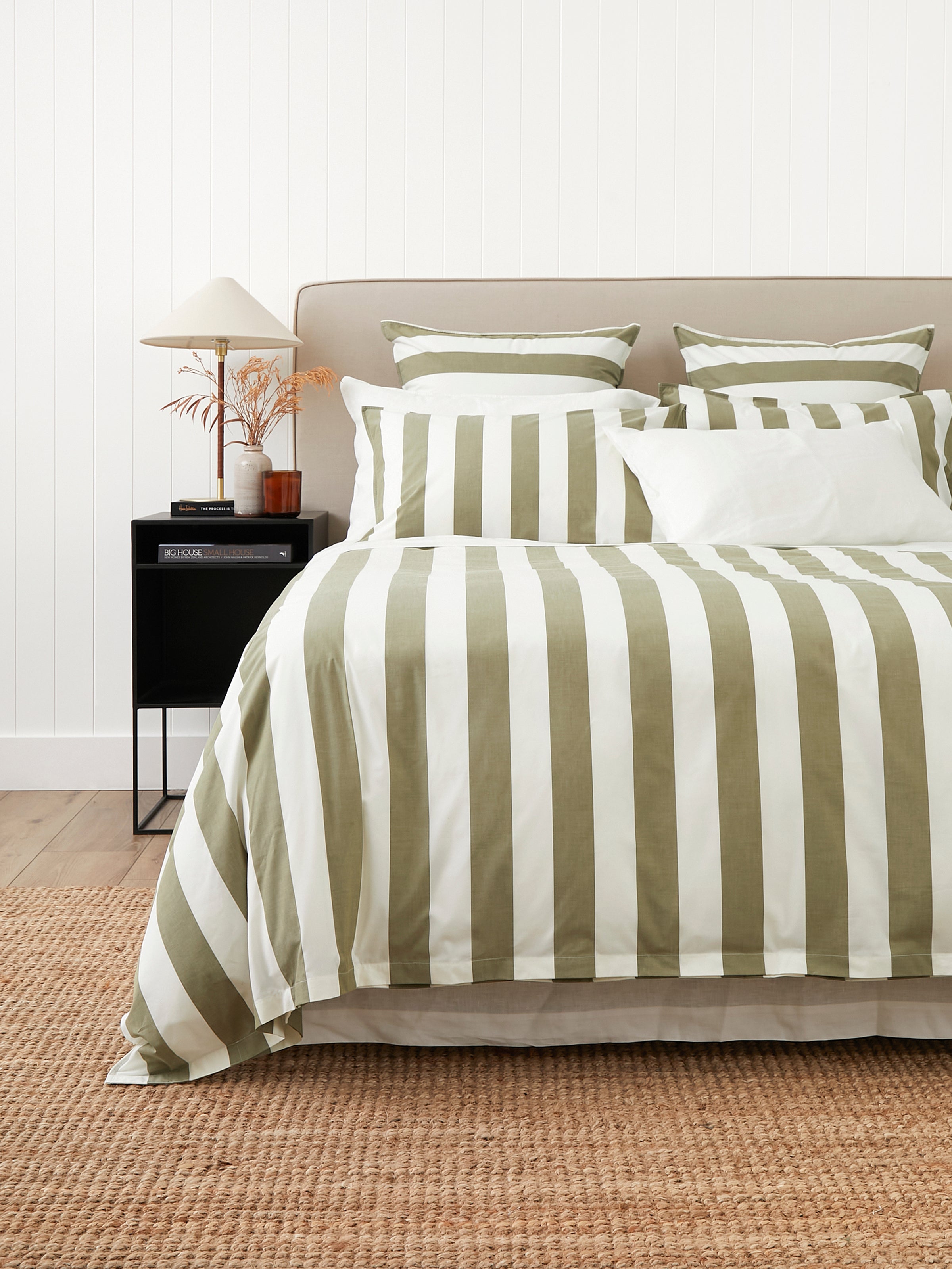 Sherwood Duvet Cover Set | Olive Stripe-1
