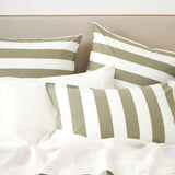 Sherwood Duvet Cover Set | Olive Stripe-2