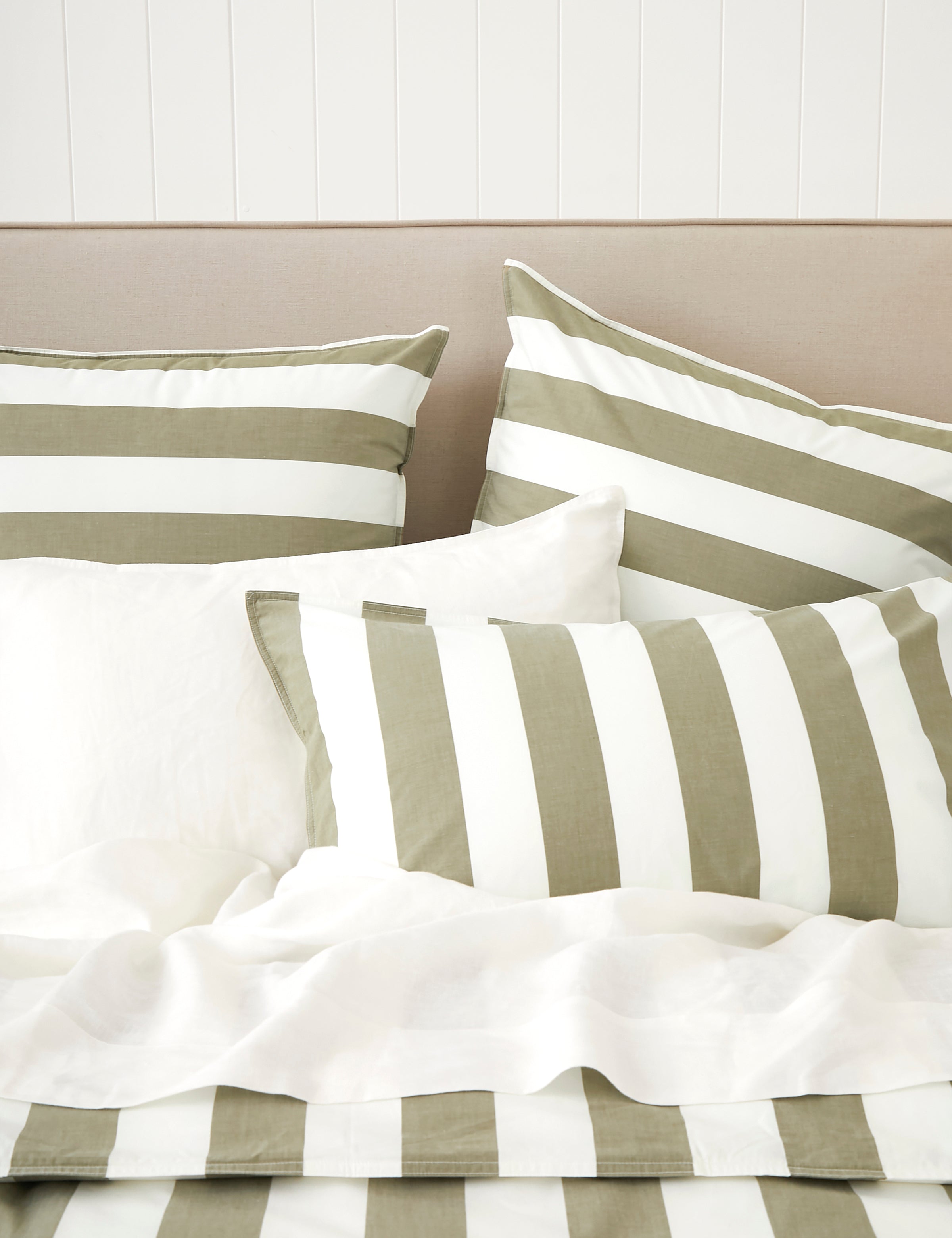 Sherwood Duvet Cover Set | Olive Stripe-2