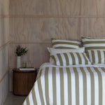 Sherwood Duvet Cover Set | Olive Stripe-5