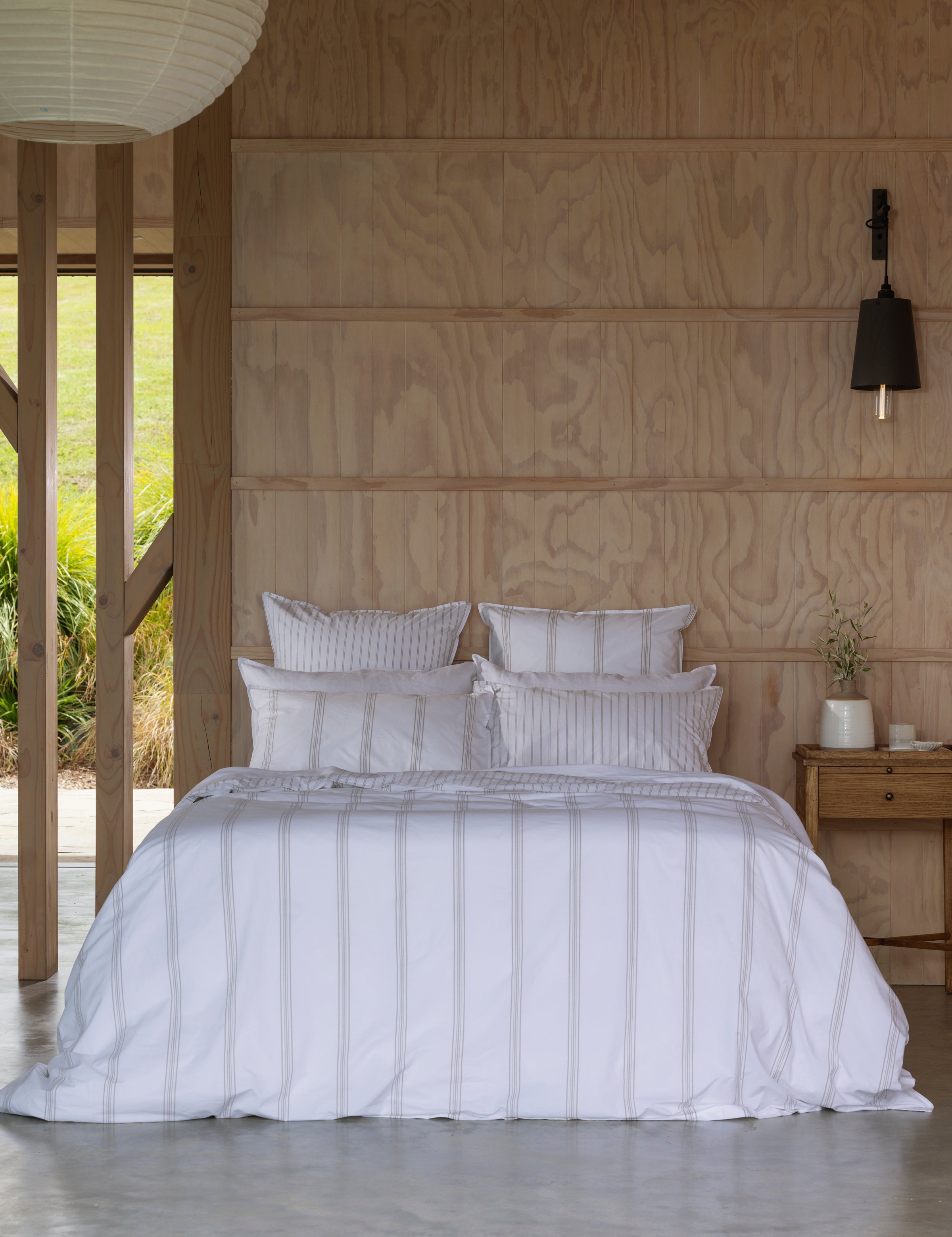 Shoreline Duvet Cover Set | Natural Stripe-5