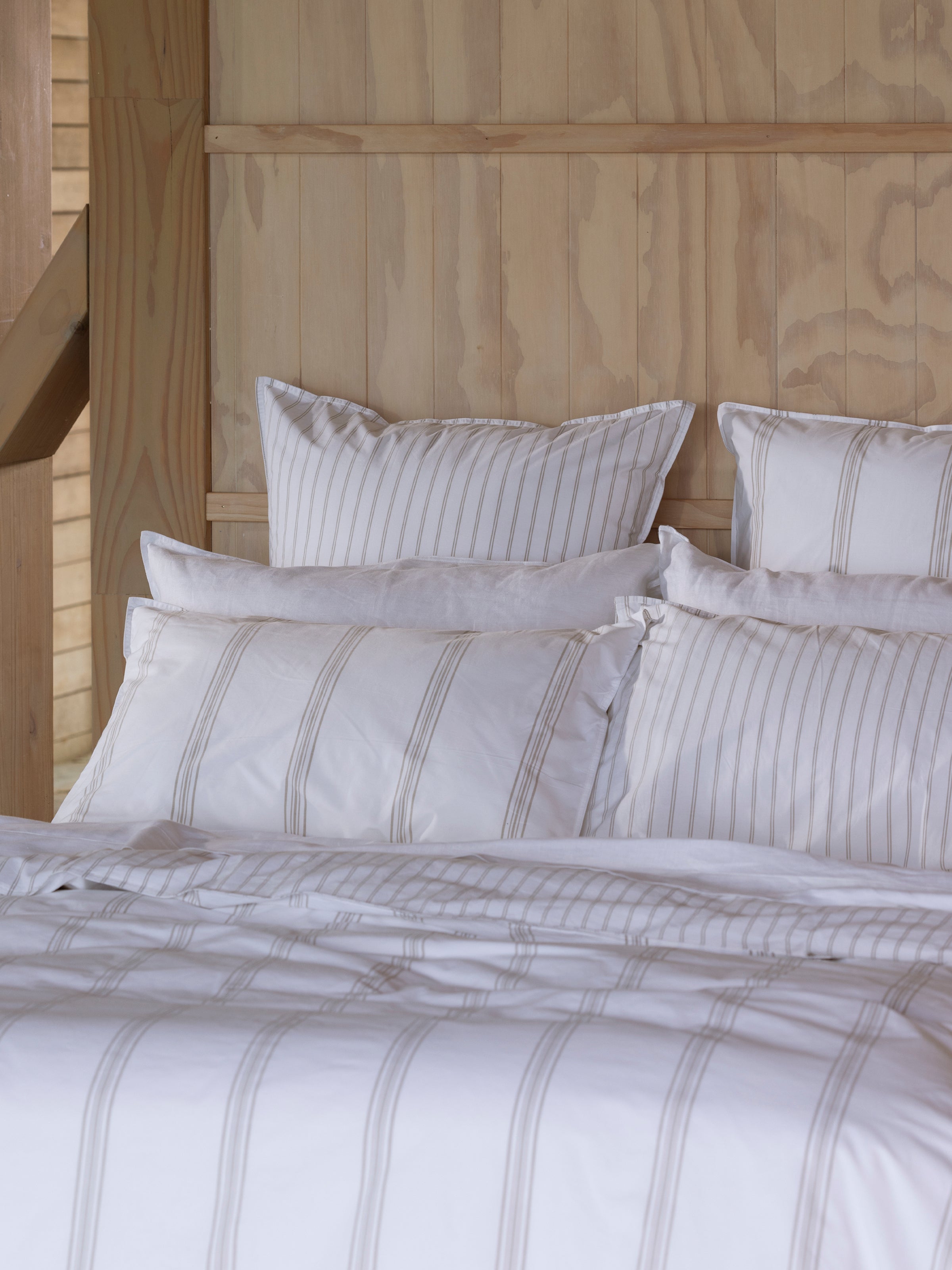 Shoreline European Pillowcase | Natural Stripe-2