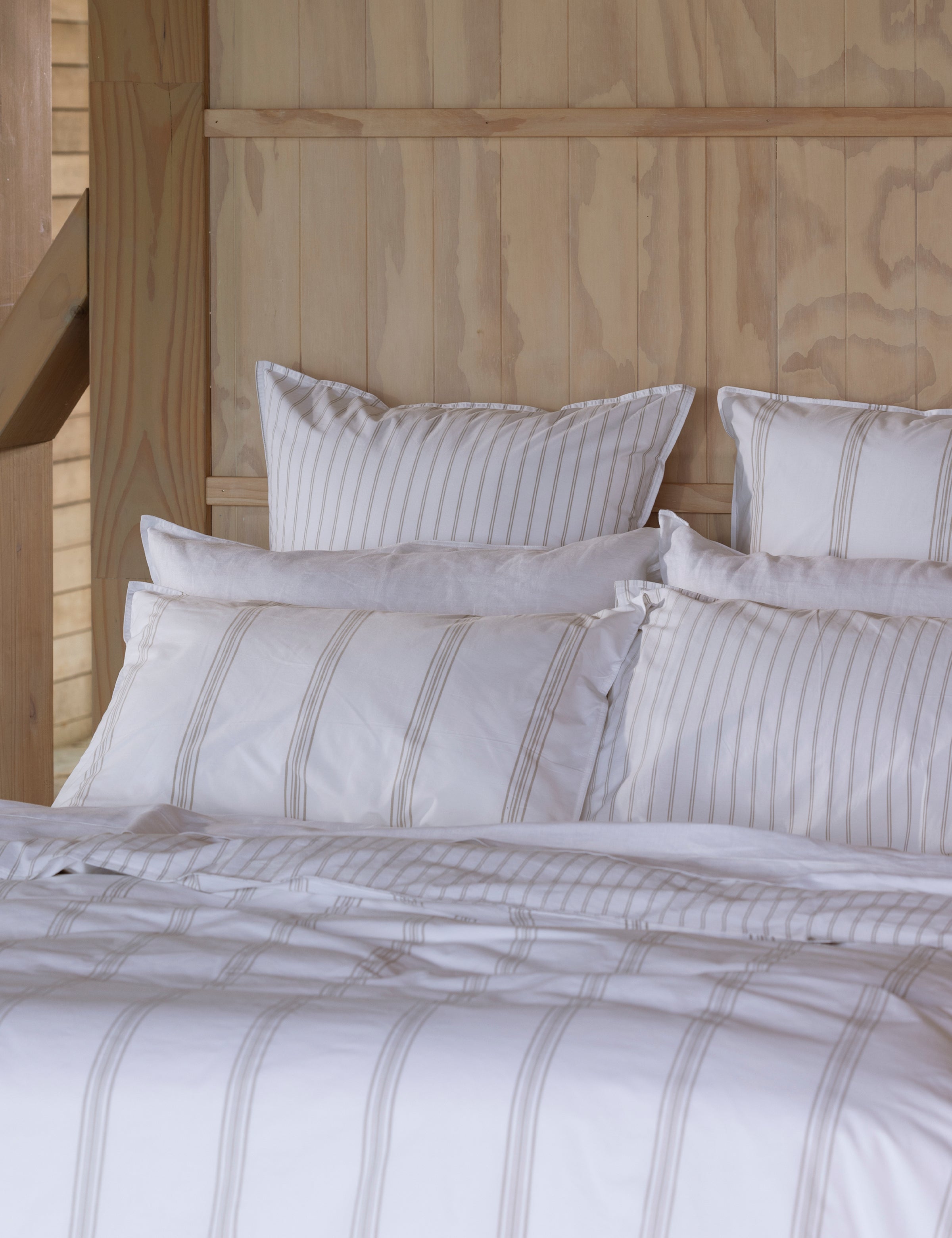 Shoreline Standard Pillowcase Set | Natural Stripe-2