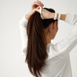 Silk Hair Scrunchie Set of 3 | White-1