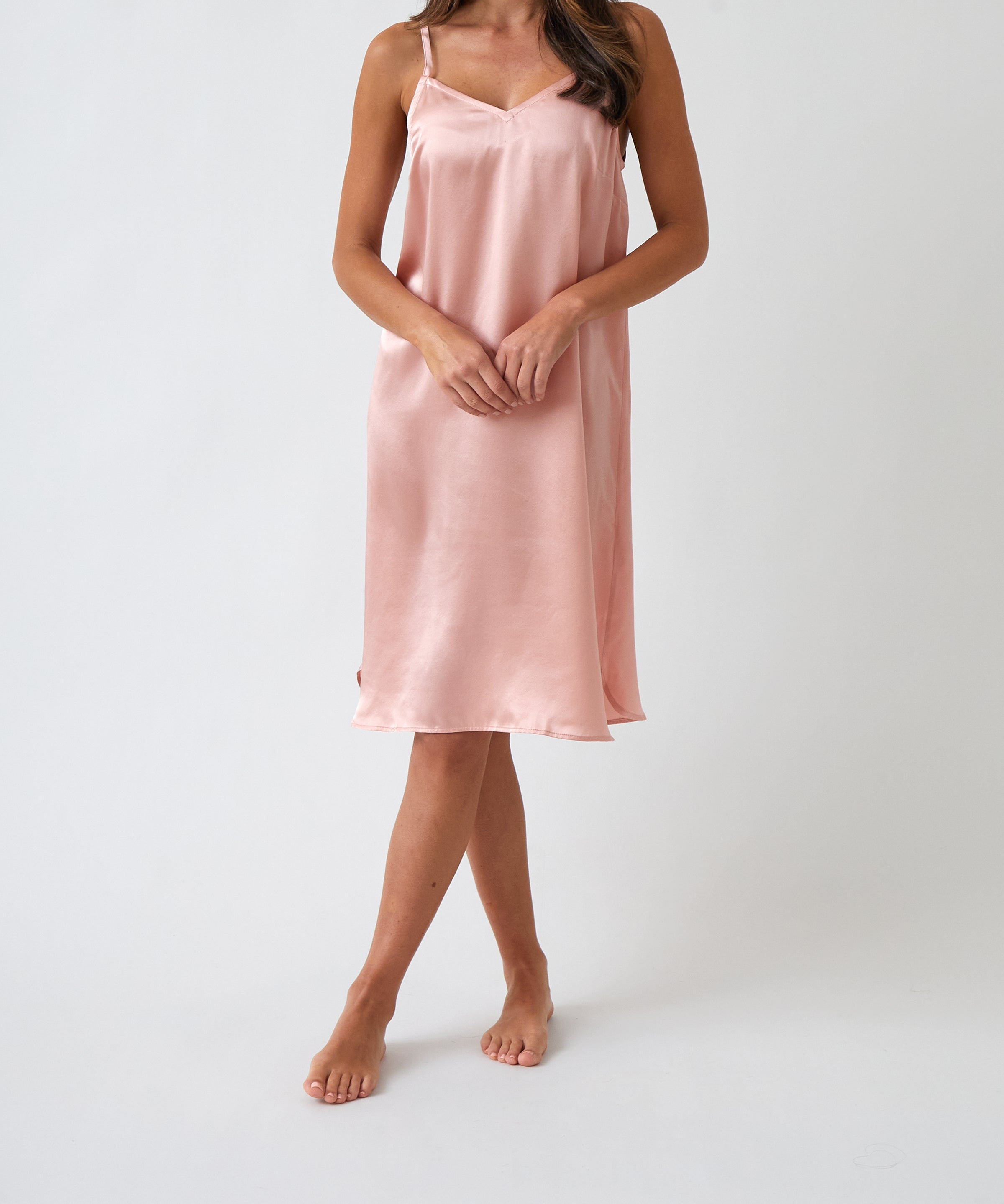 Silk Midi Nightie | Blush-1