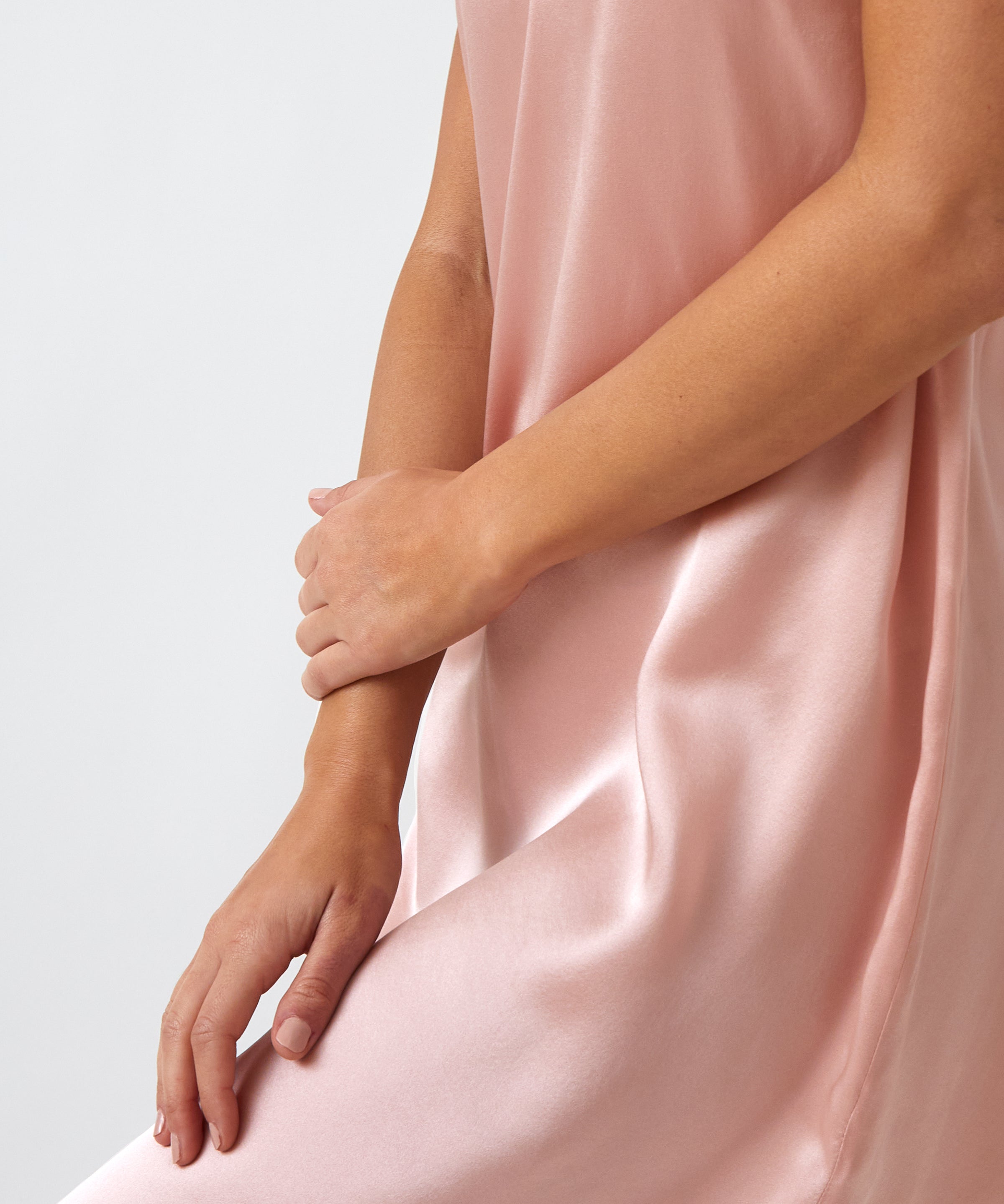 Silk Midi Nightie | Blush-2