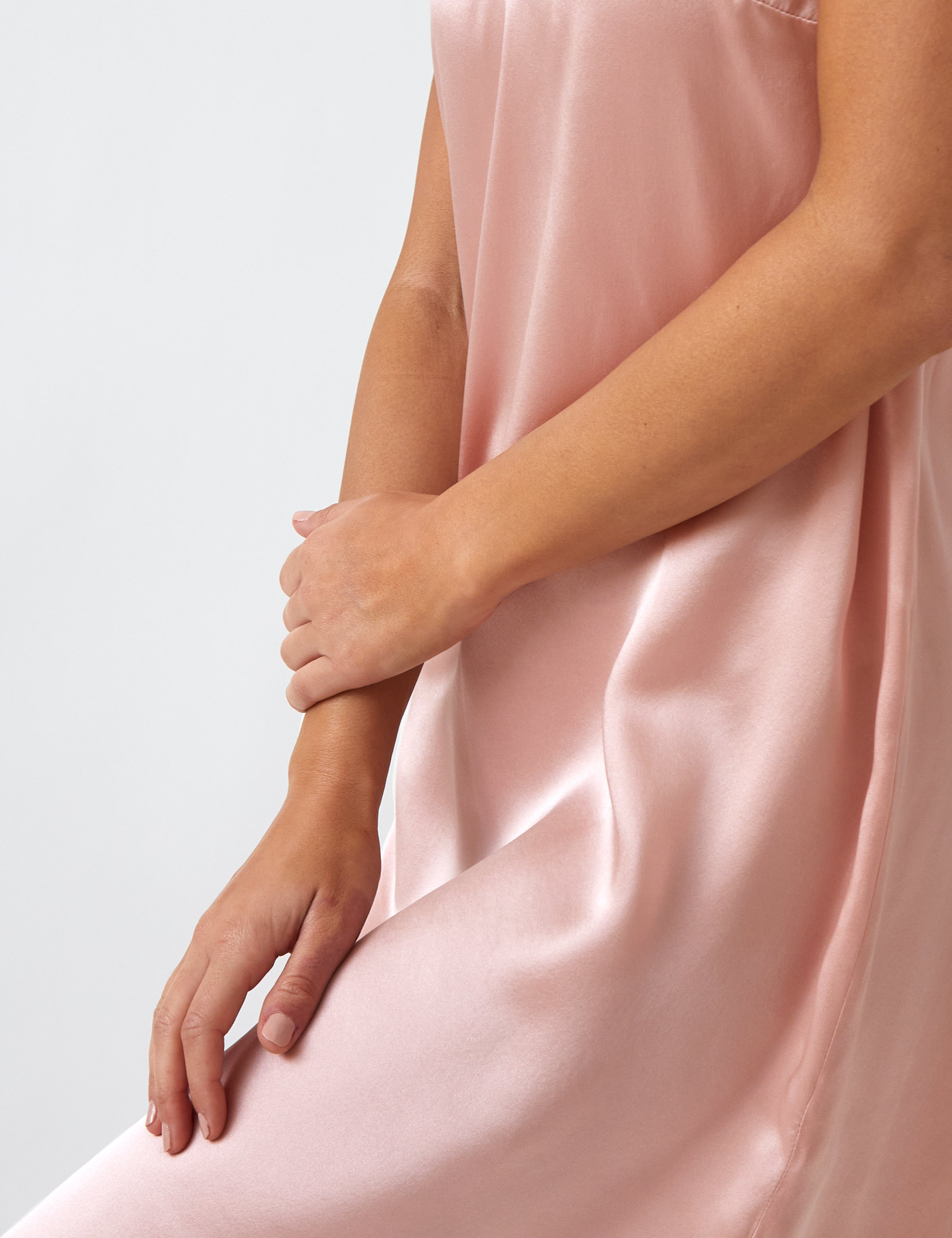 Silk Midi Nightie | Blush-2